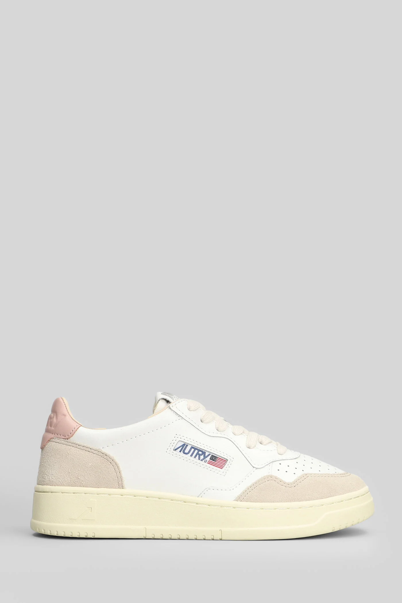 Medalist Sneakers in white suede and leather