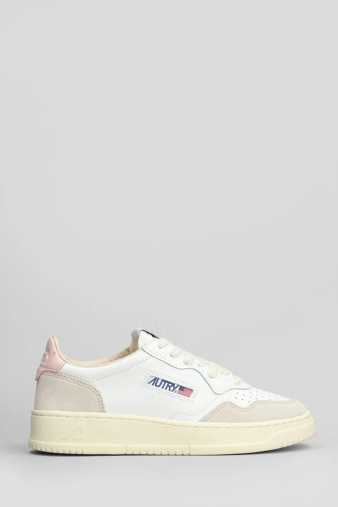 Medalist Sneakers in white suede and leather
