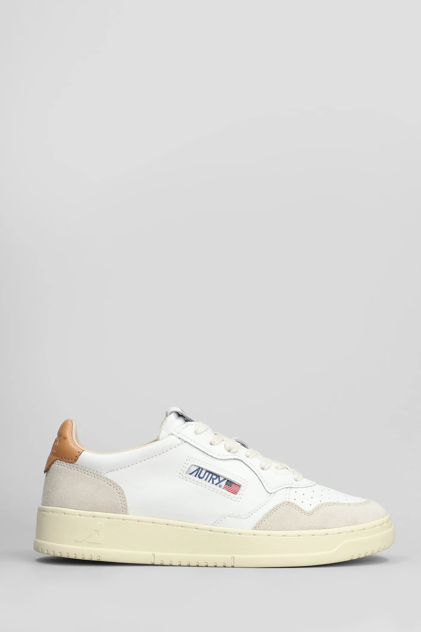 Medalist Sneakers in white suede and leather