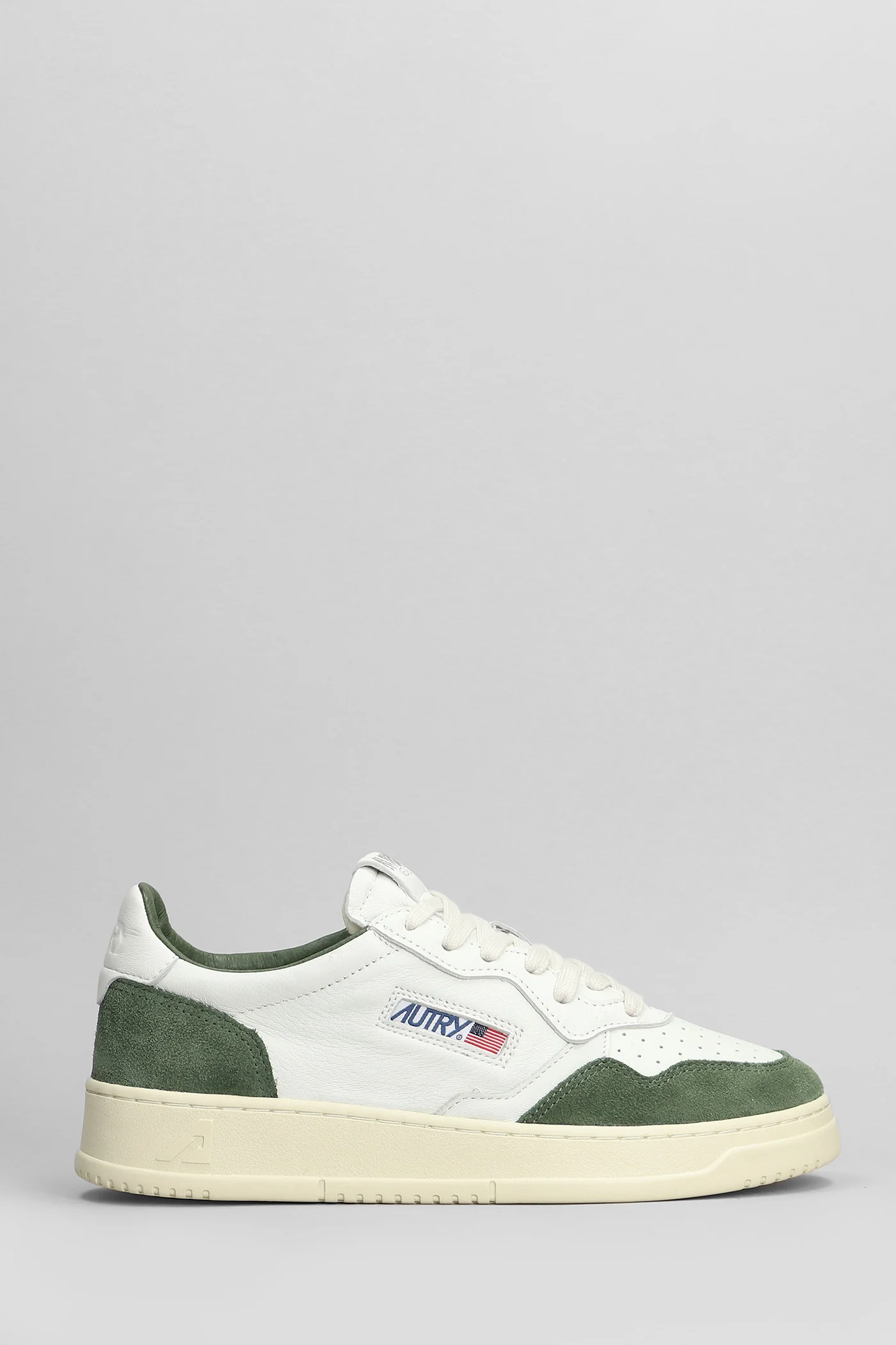 Medalist Sneakers in white suede and leather