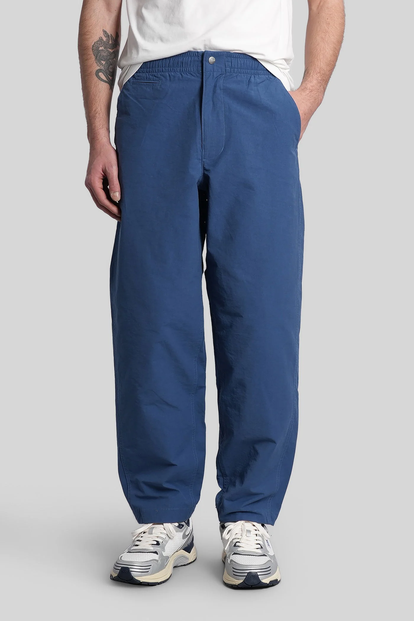 Pants in blue cotton