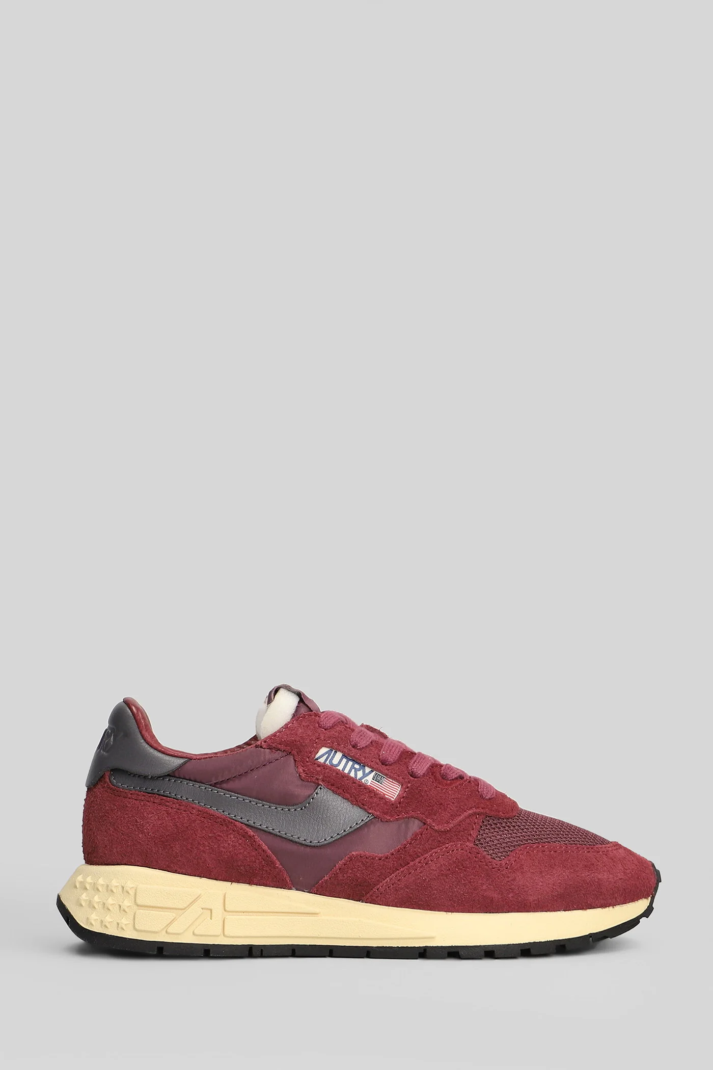 Reelwind Low Sneakers in bordeaux Suede and fabric