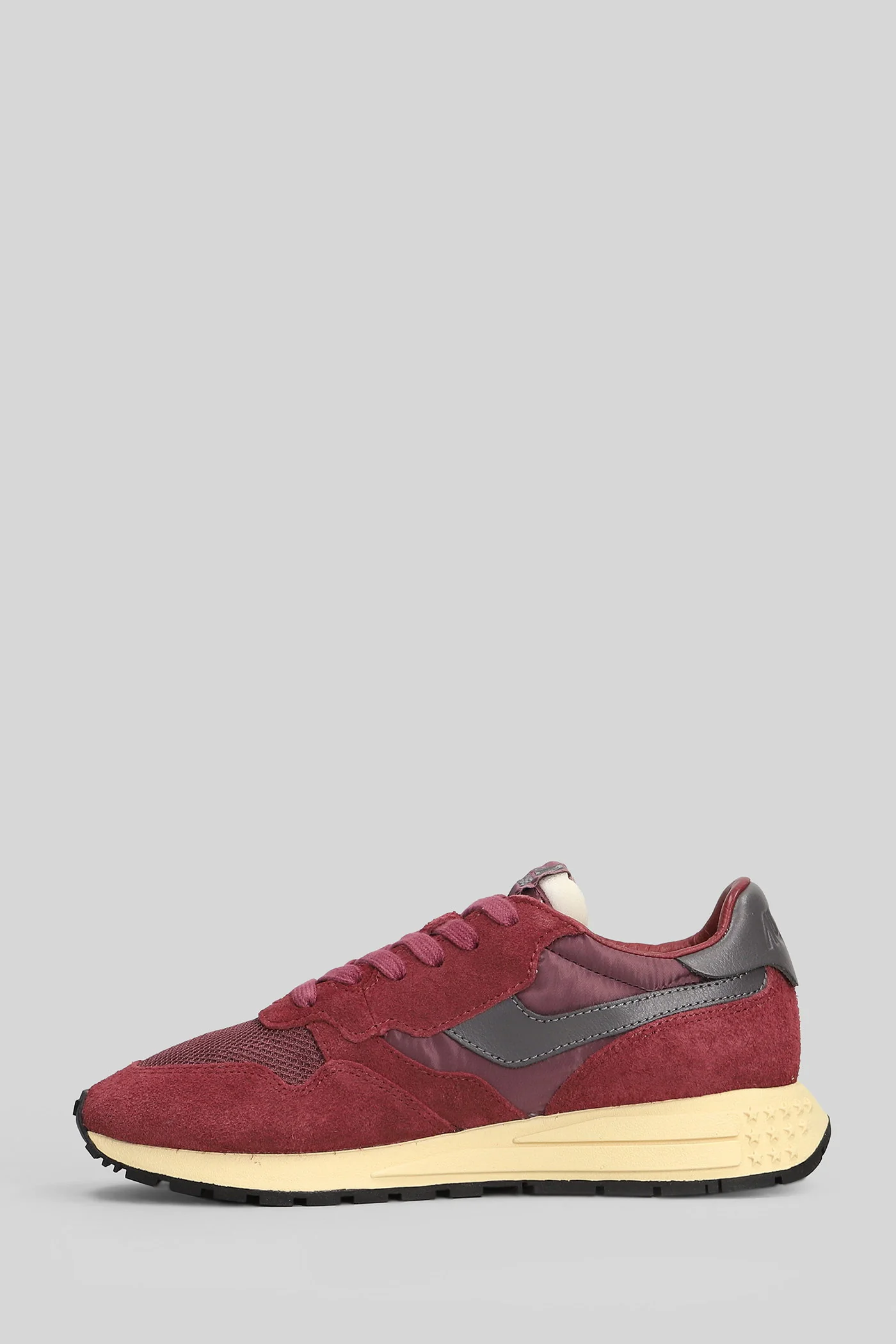 Reelwind Low Sneakers in bordeaux Suede and fabric - Image 3