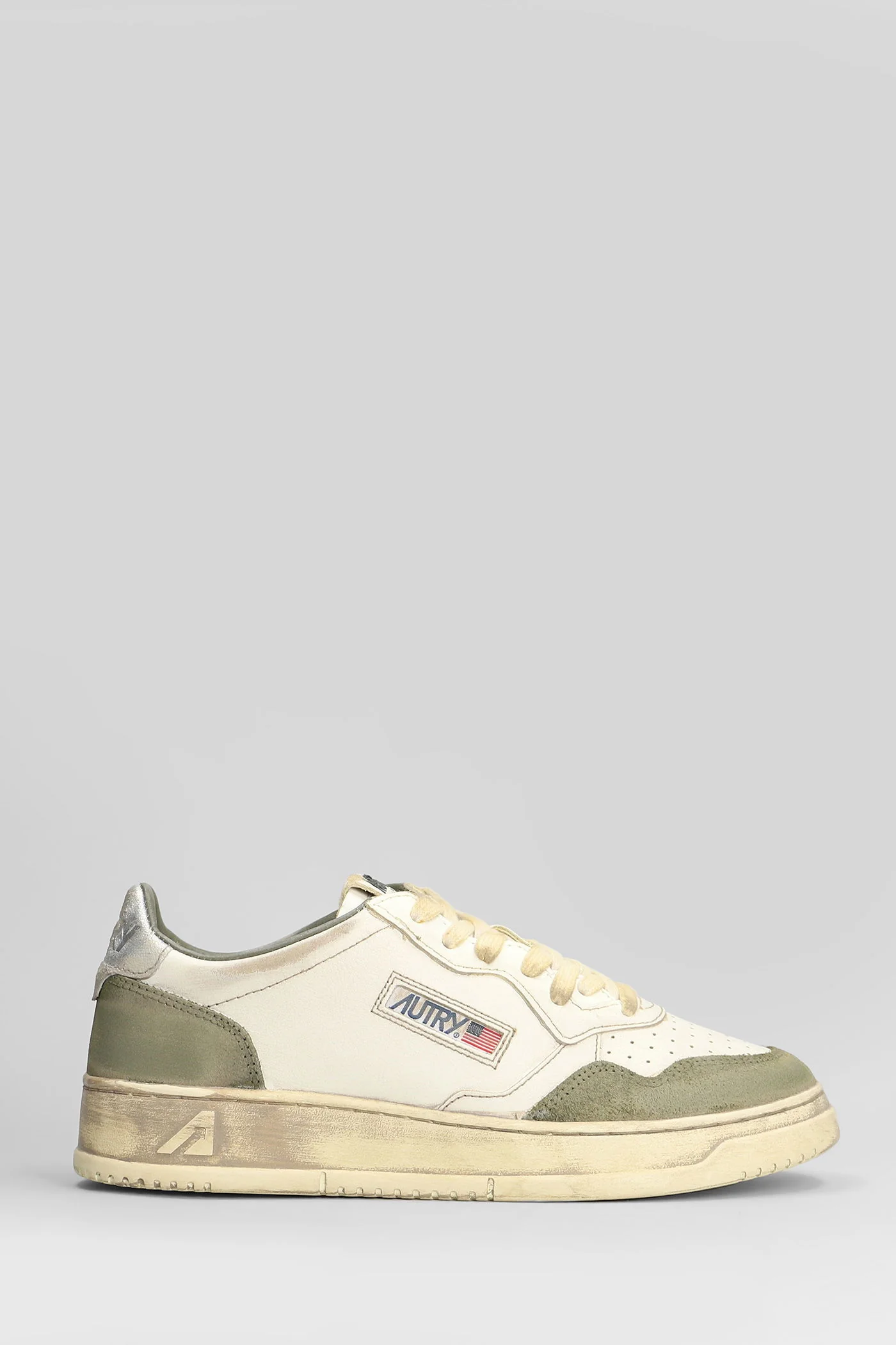 Sup Vint Low Sneakers in green suede and leather