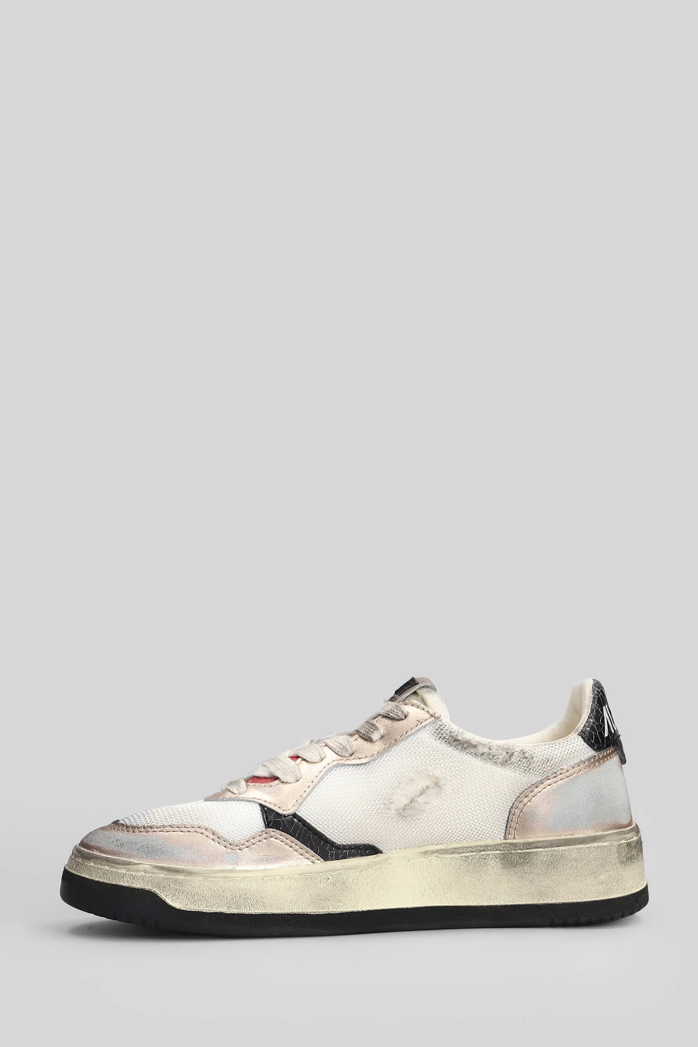 Sup Vint Low Sneakers in white leather and fabric - Image 3