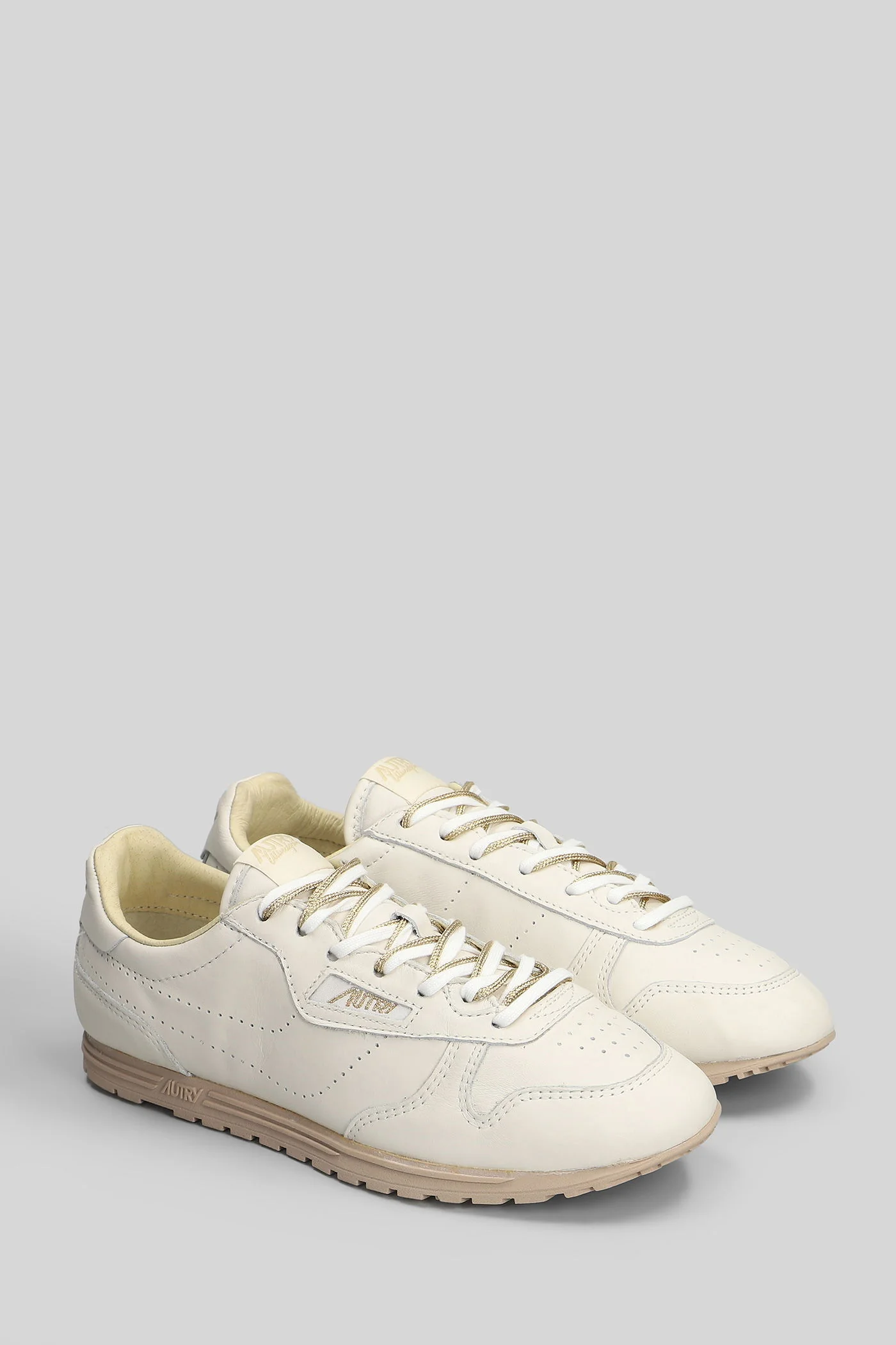 Windspin Low Sneakers in beige leather - Image 2