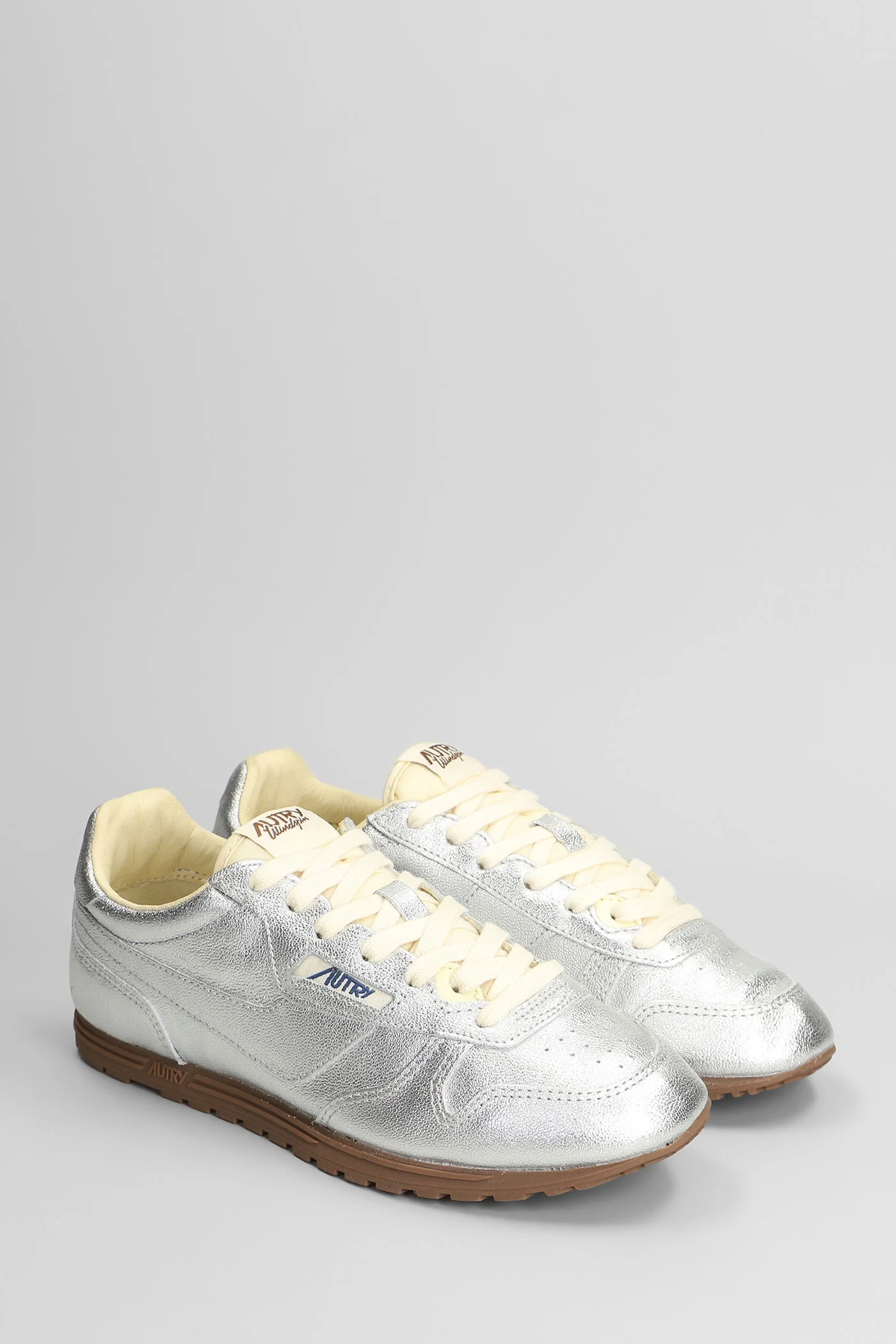 Windspin Low Sneakers in silver leather - Image 2