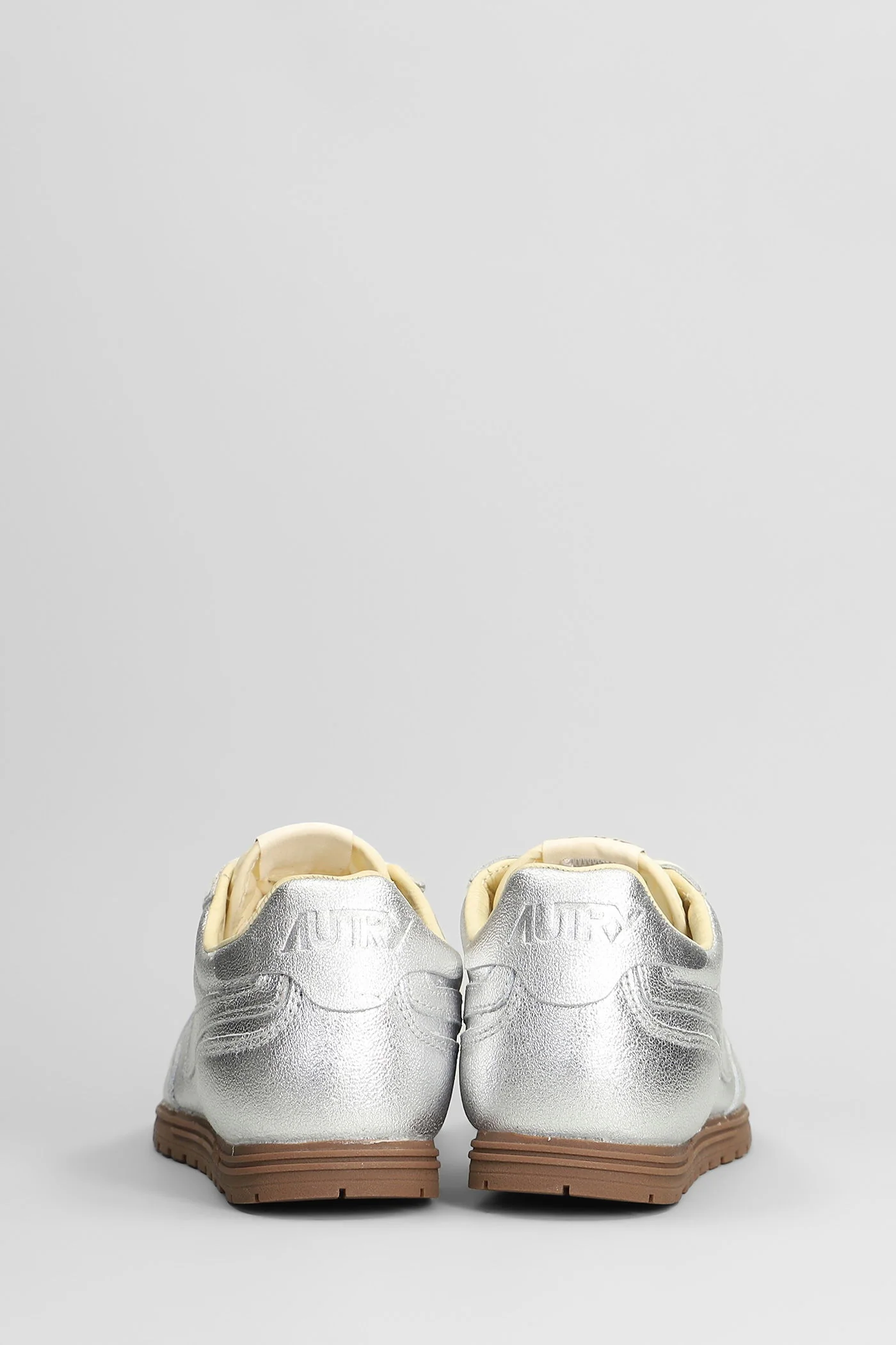 Windspin Low Sneakers in silver leather - Image 4