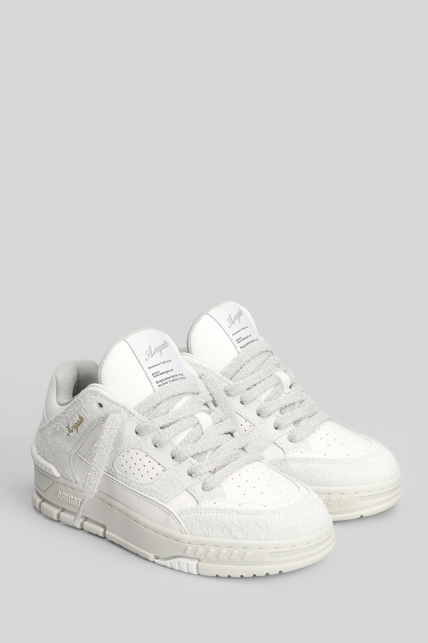 Area Lo Fluffy Sneakers in white suede and leather - Image 2
