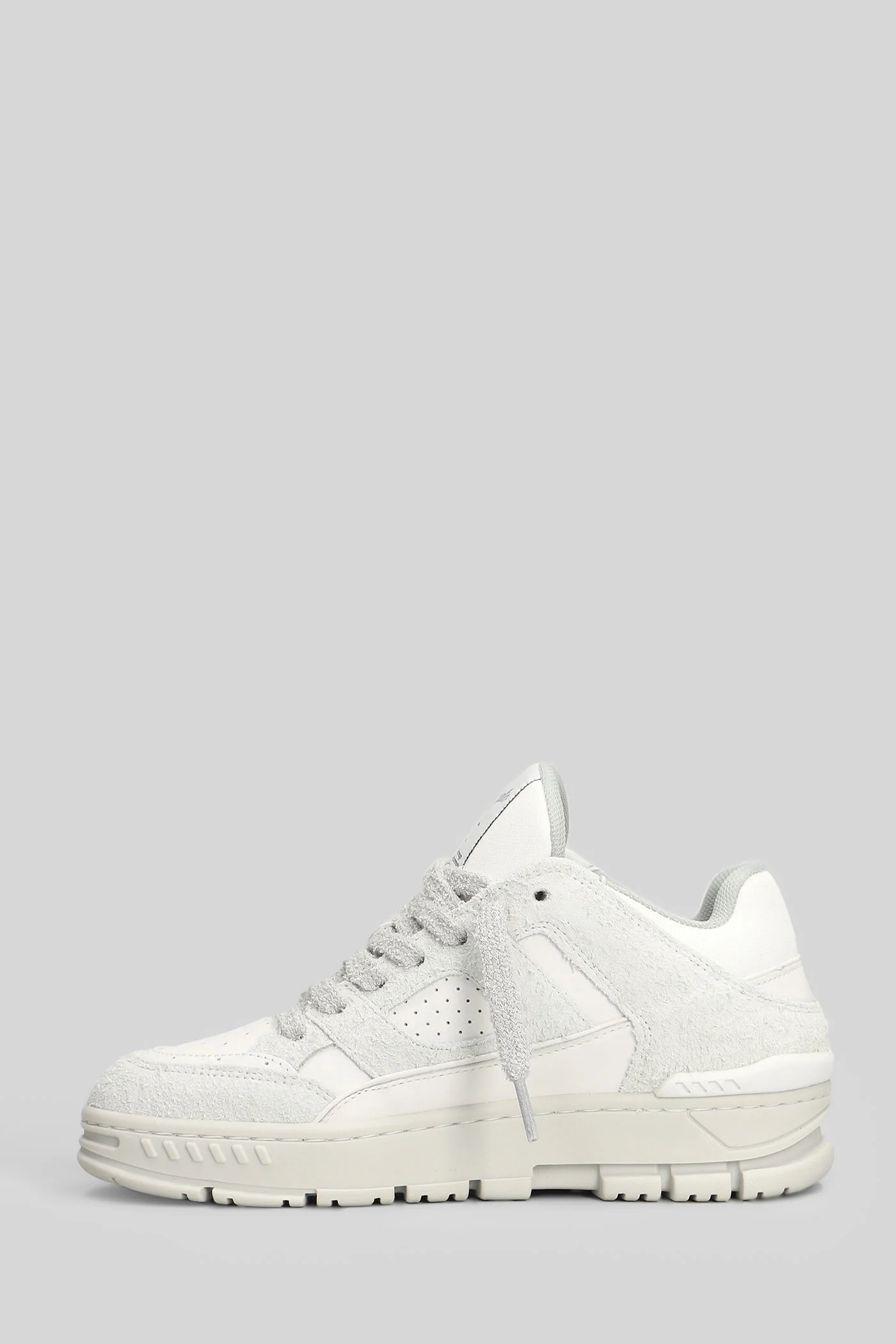 Area Lo Fluffy Sneakers in white suede and leather - Image 3