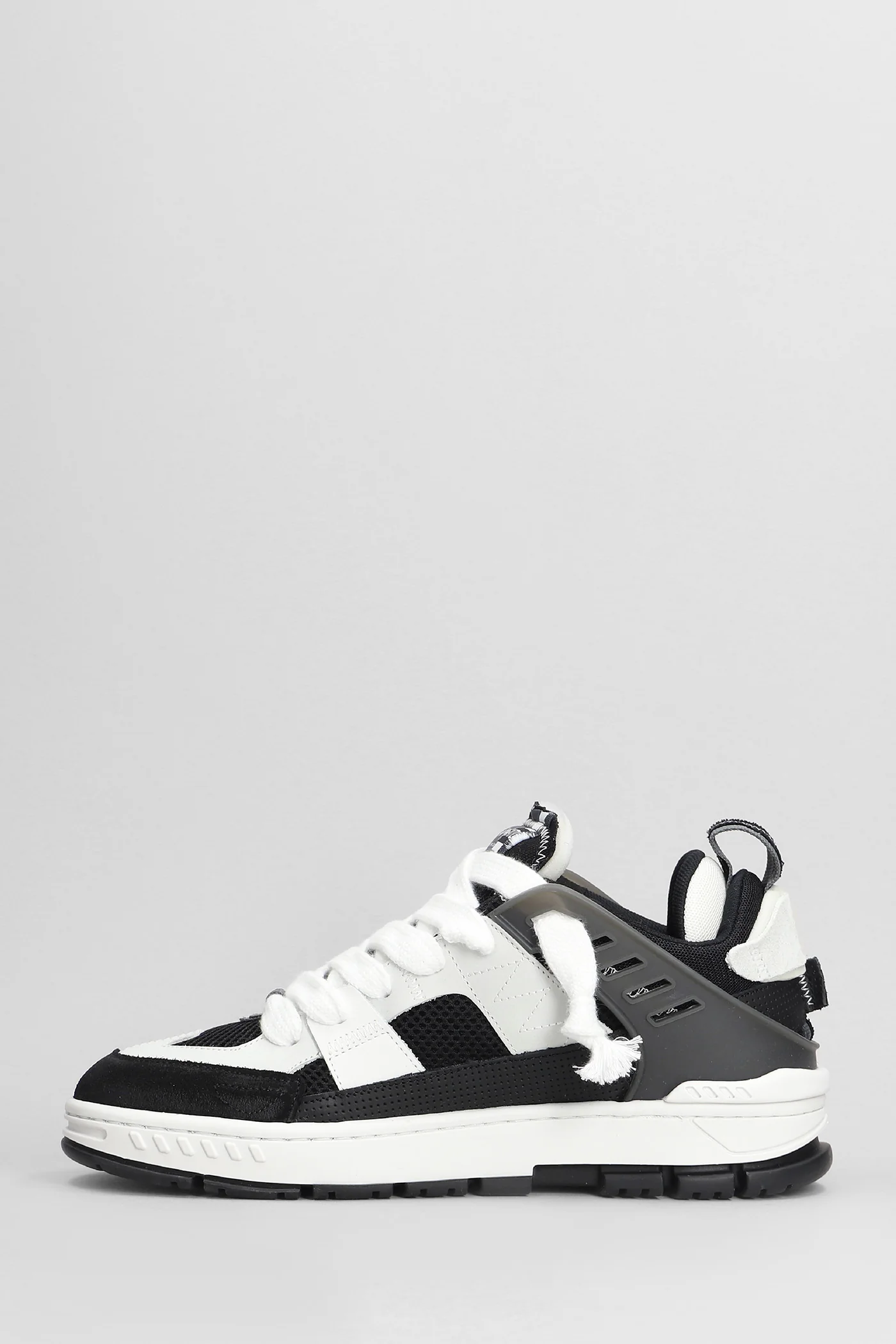 Area Patchwork Sneakers in black leather and fabric - Image 3