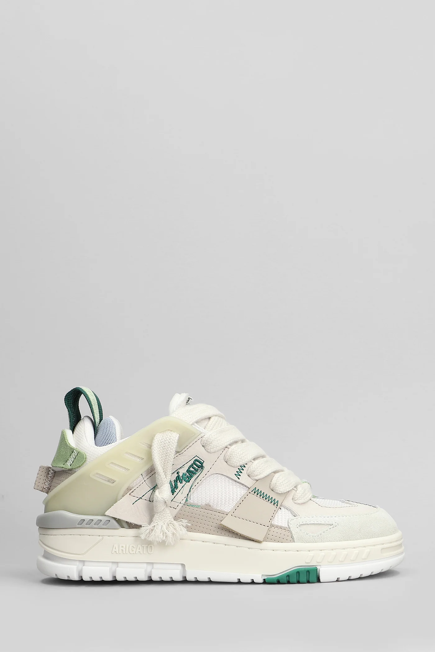 Area Patchwork Sneakers in grey suede and leather