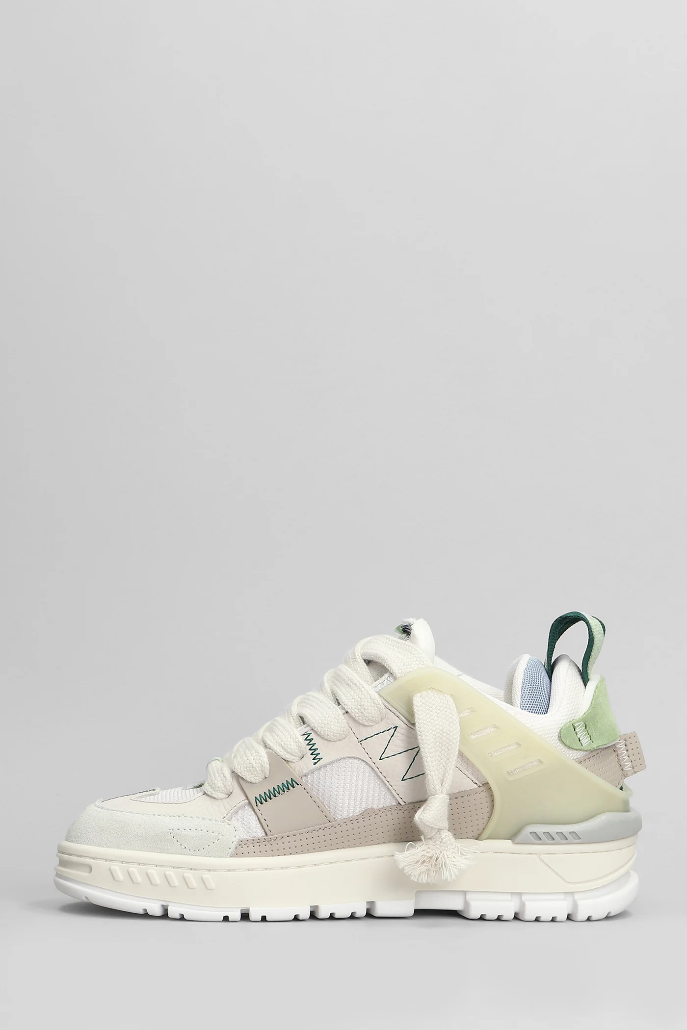 Area Patchwork Sneakers in grey suede and leather - Image 3