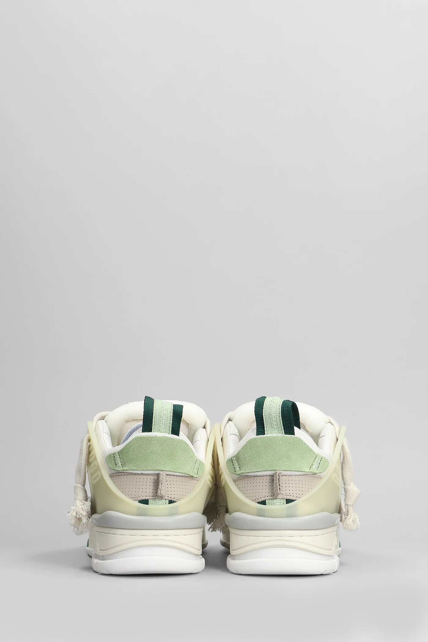 Area Patchwork Sneakers in grey suede and leather - Image 4
