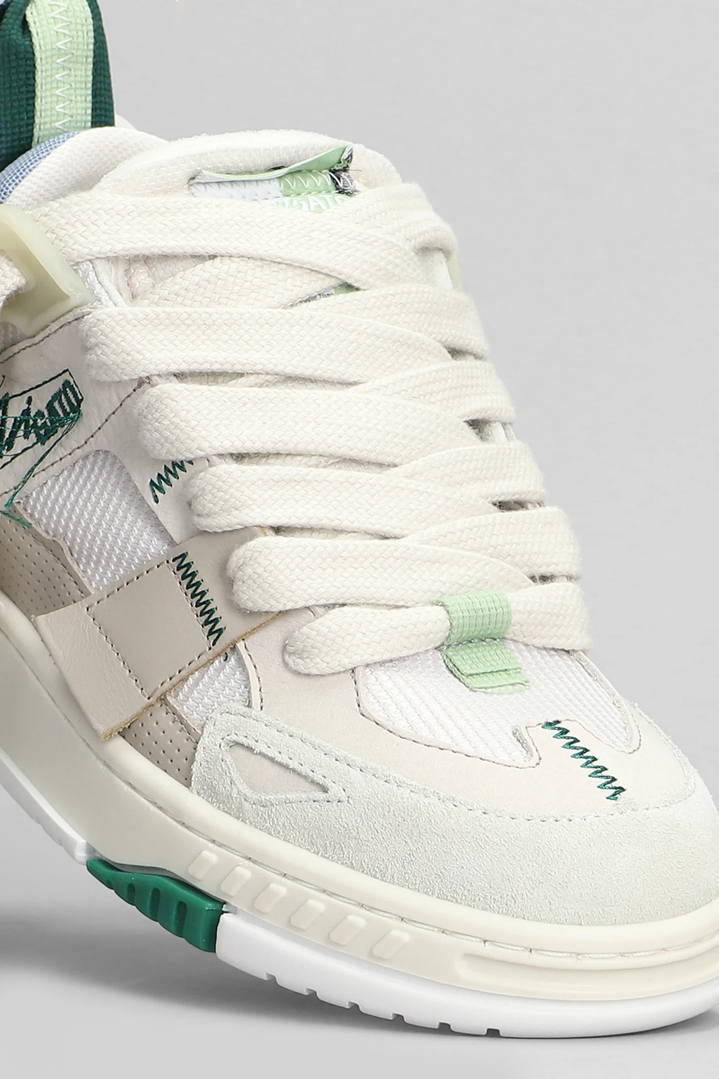 Area Patchwork Sneakers in grey suede and leather - Image 5