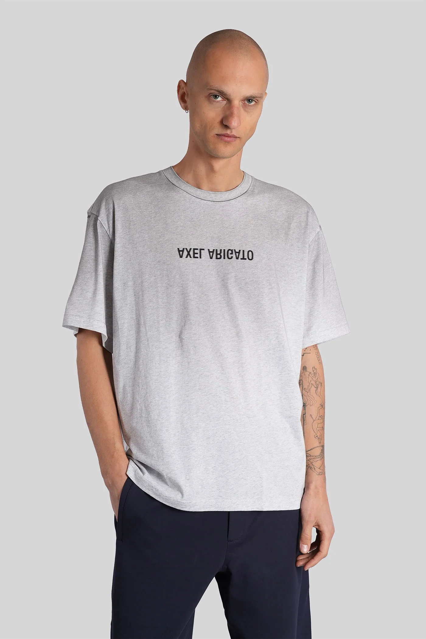 Distort Light T-Shirt in grey cotton