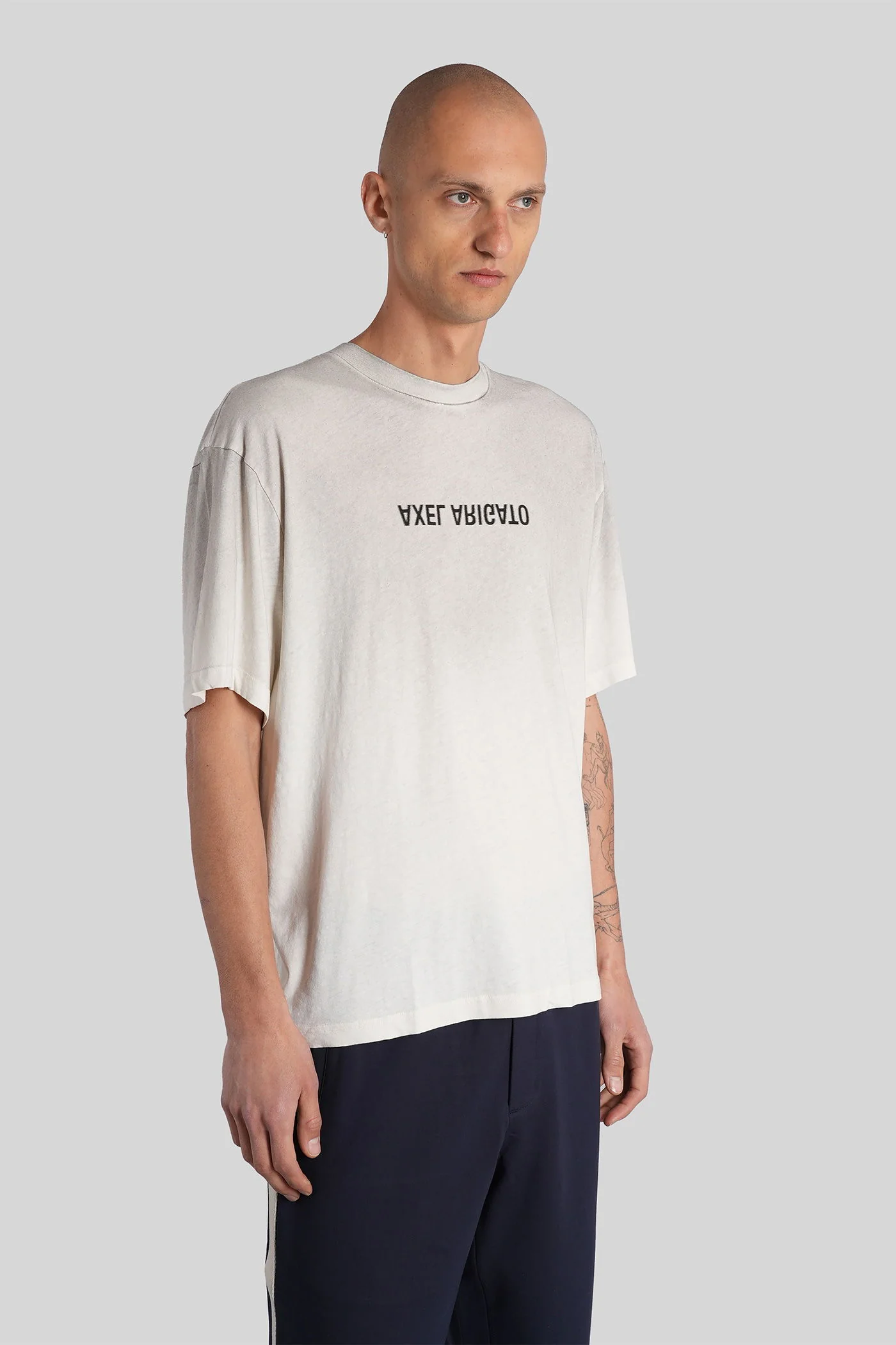 Distort Light T-Shirt in white cotton - Image 4