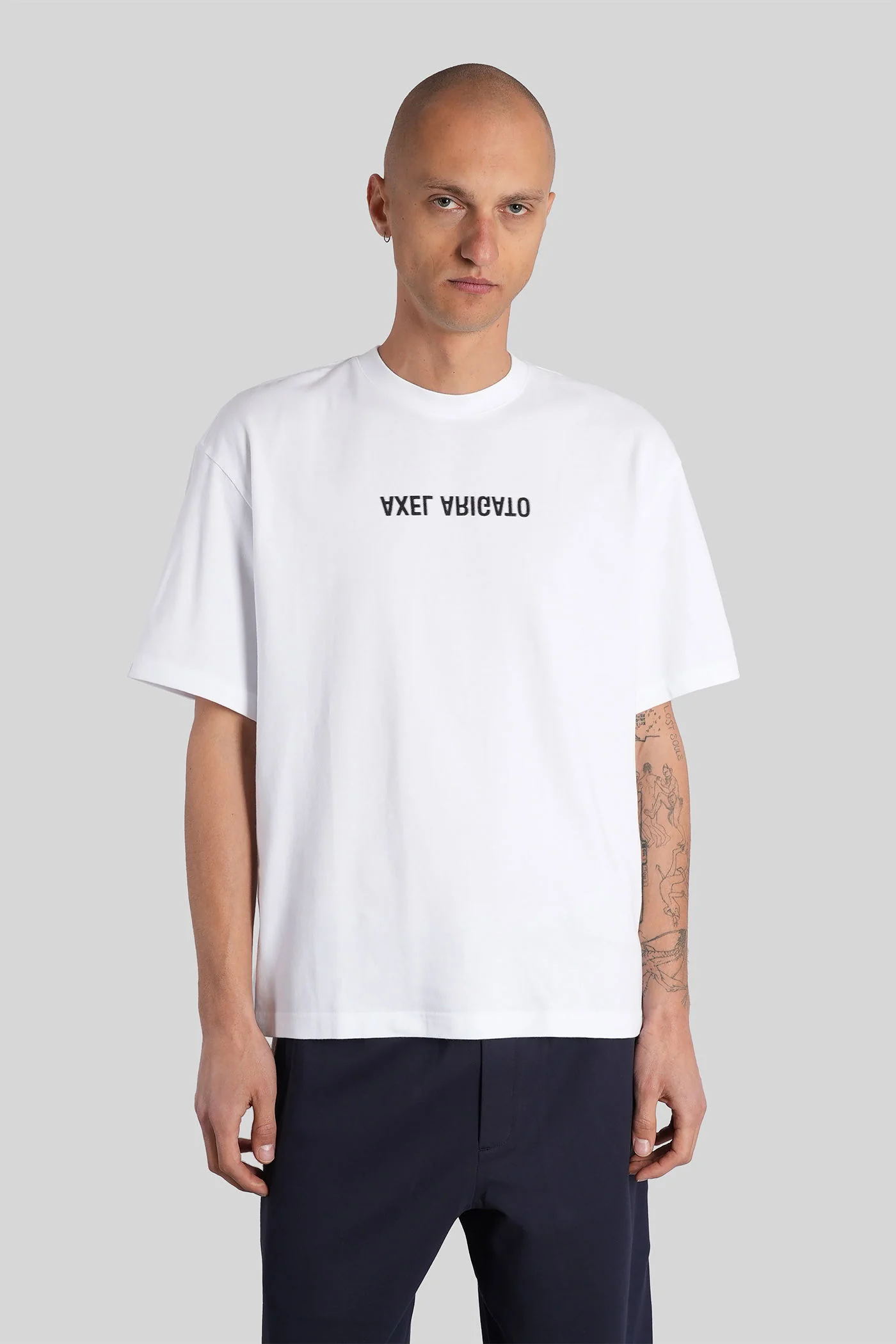 Distort Washed T-Shirt in white cotton