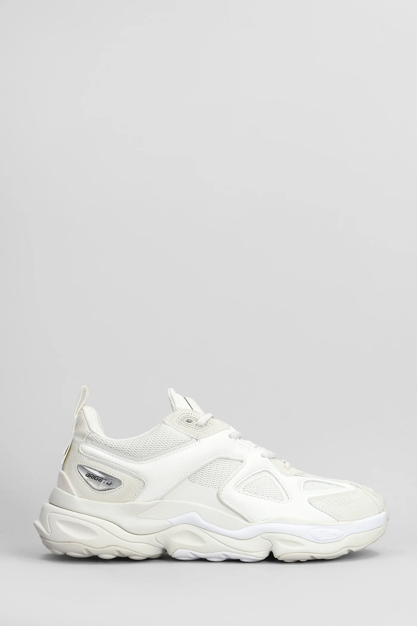 Satellite Runner Sneakers in white suede and leather