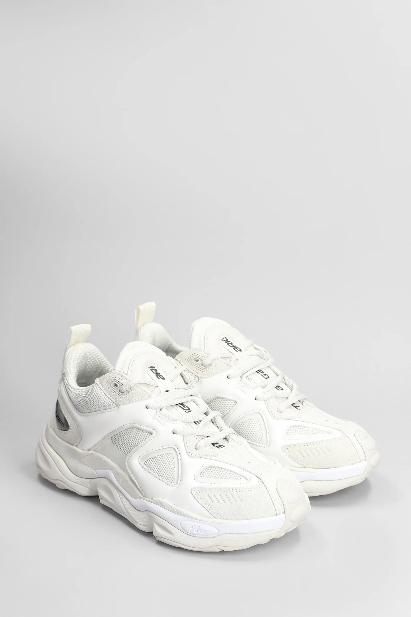 Satellite Runner Sneakers in white suede and leather - Image 2