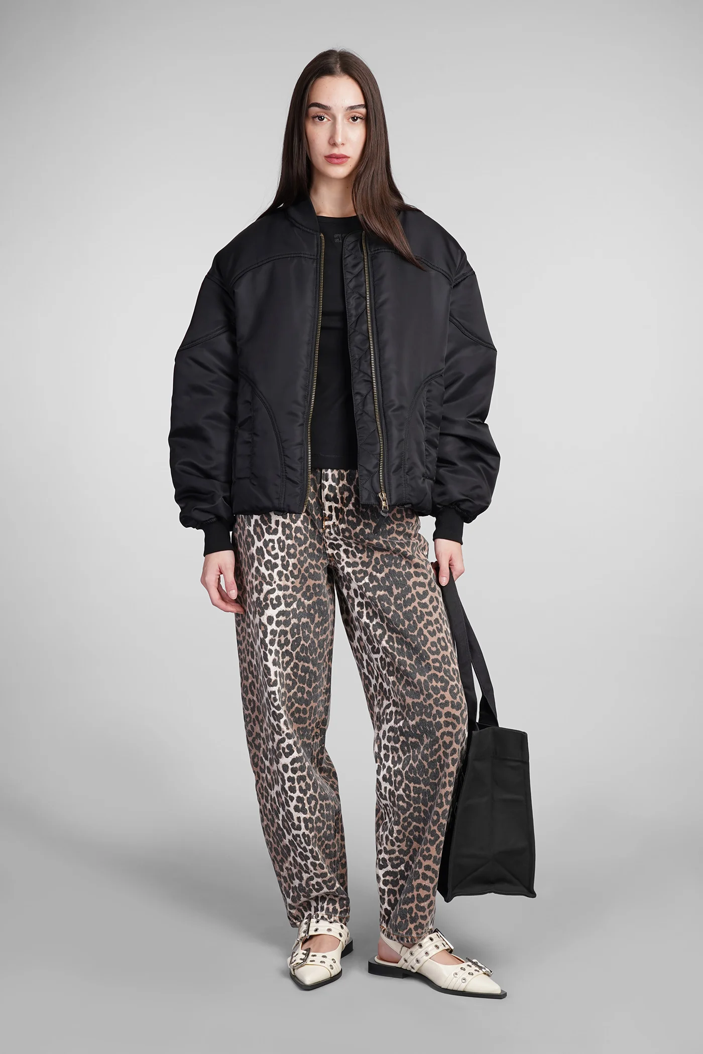 Bomber Jacket in black polyamide - Image 2