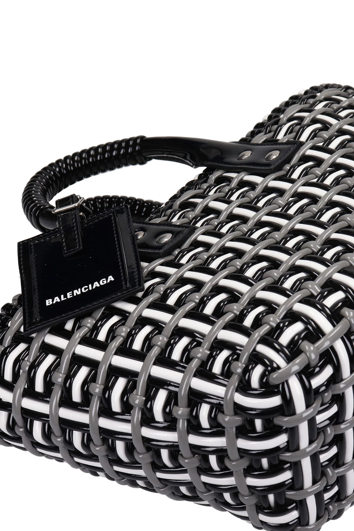 Bistro bask xs Tote in black PVC - Image 6