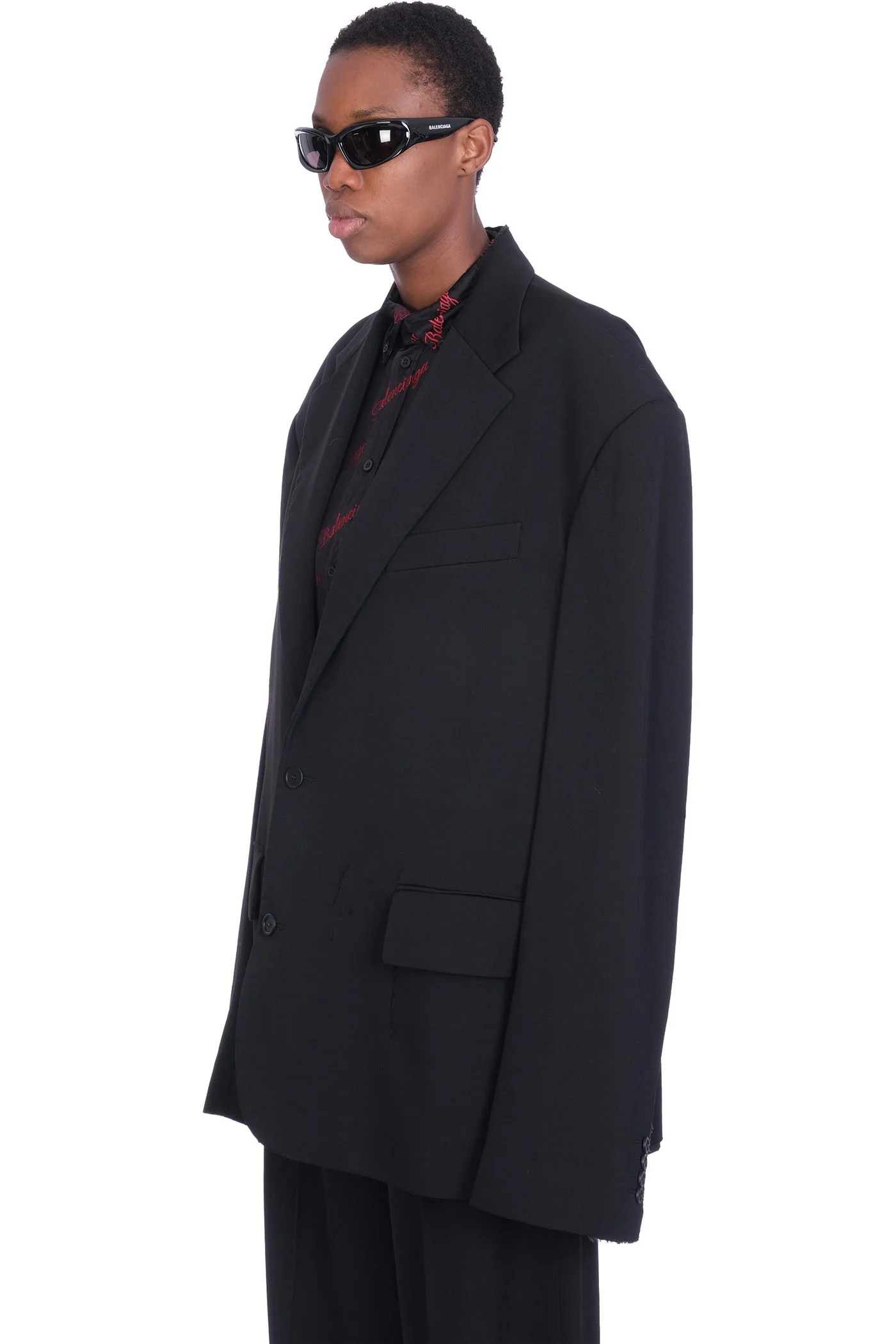 Blazer in black wool - Image 4