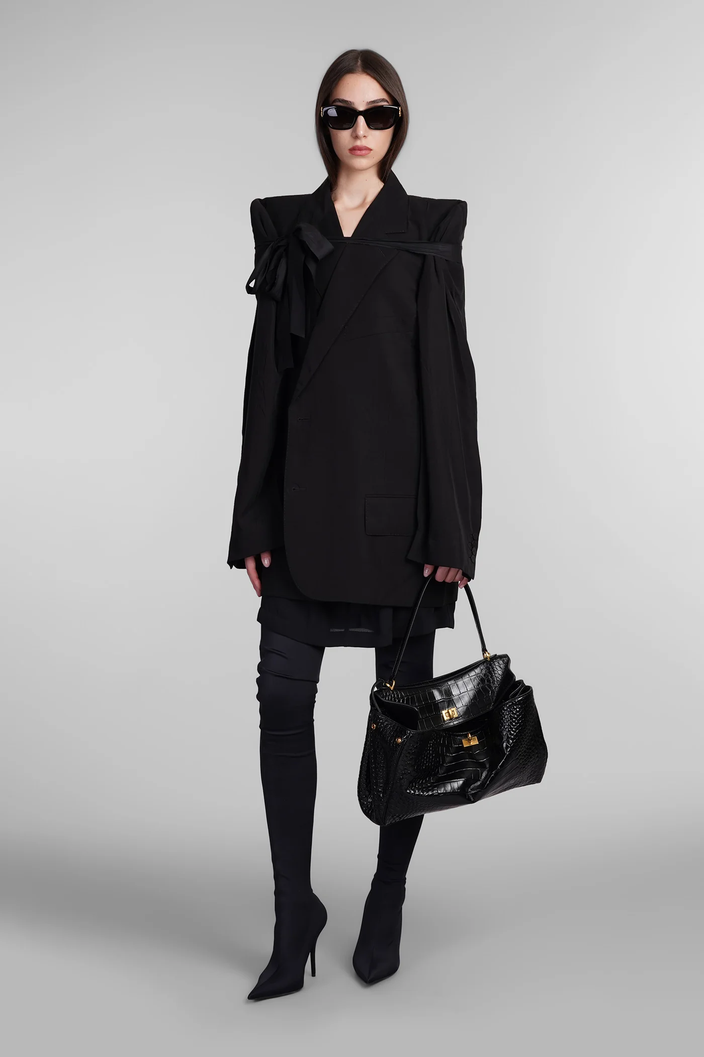 Blazer in black wool and polyester - Image 2