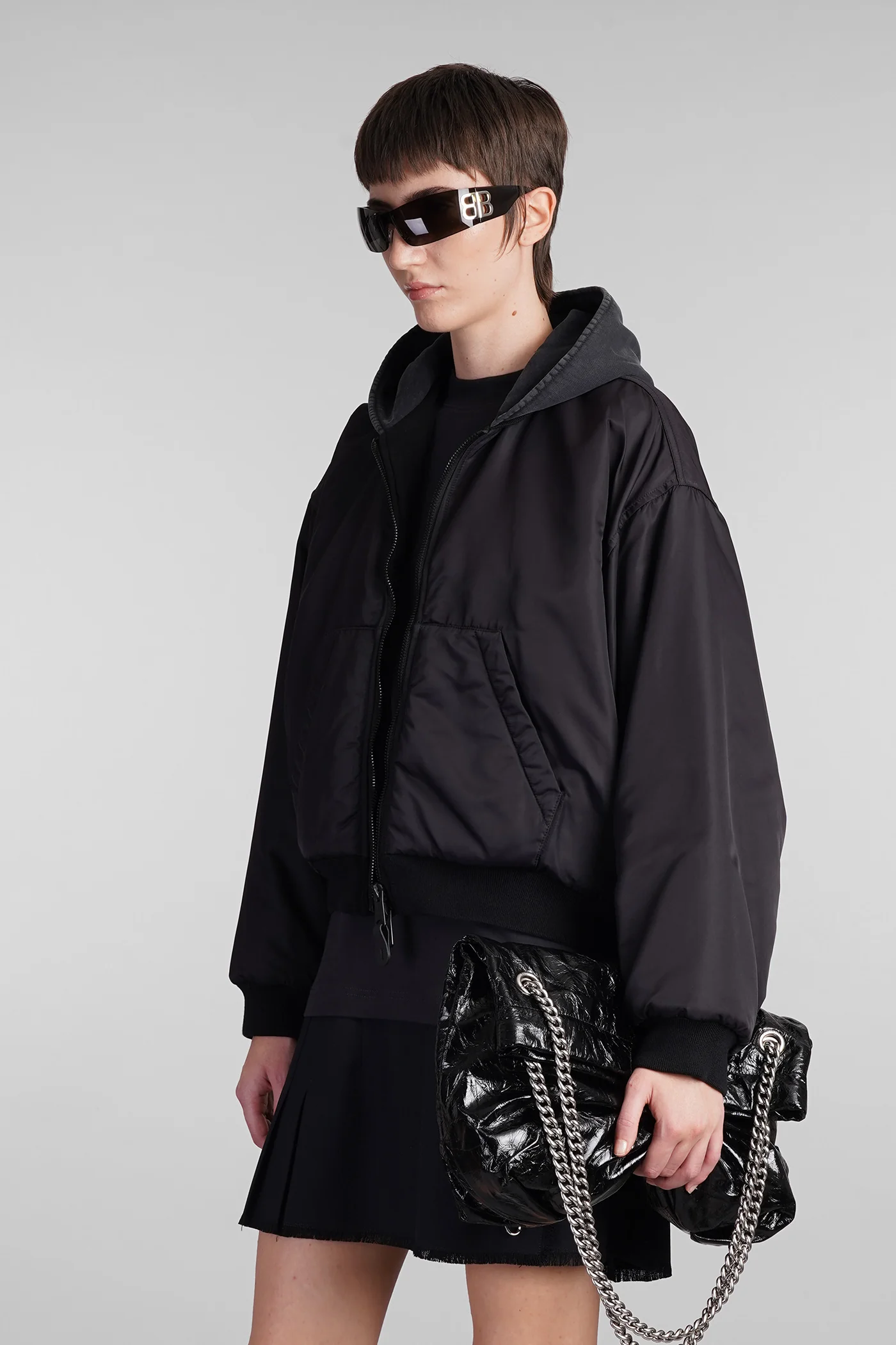 Bomber Jacket in black polyamide - Image 4
