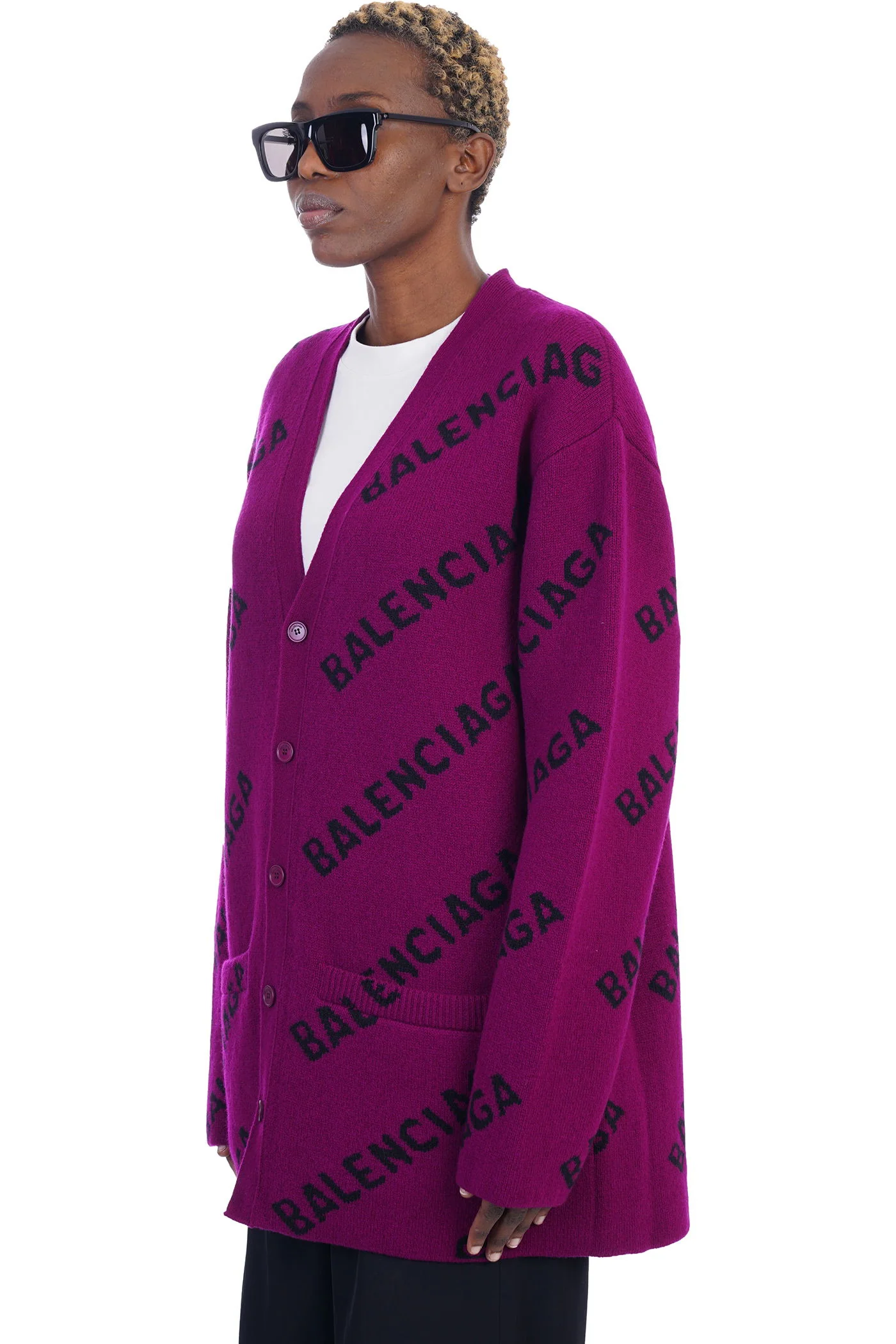 Cardigan in Viola wool - Image 4