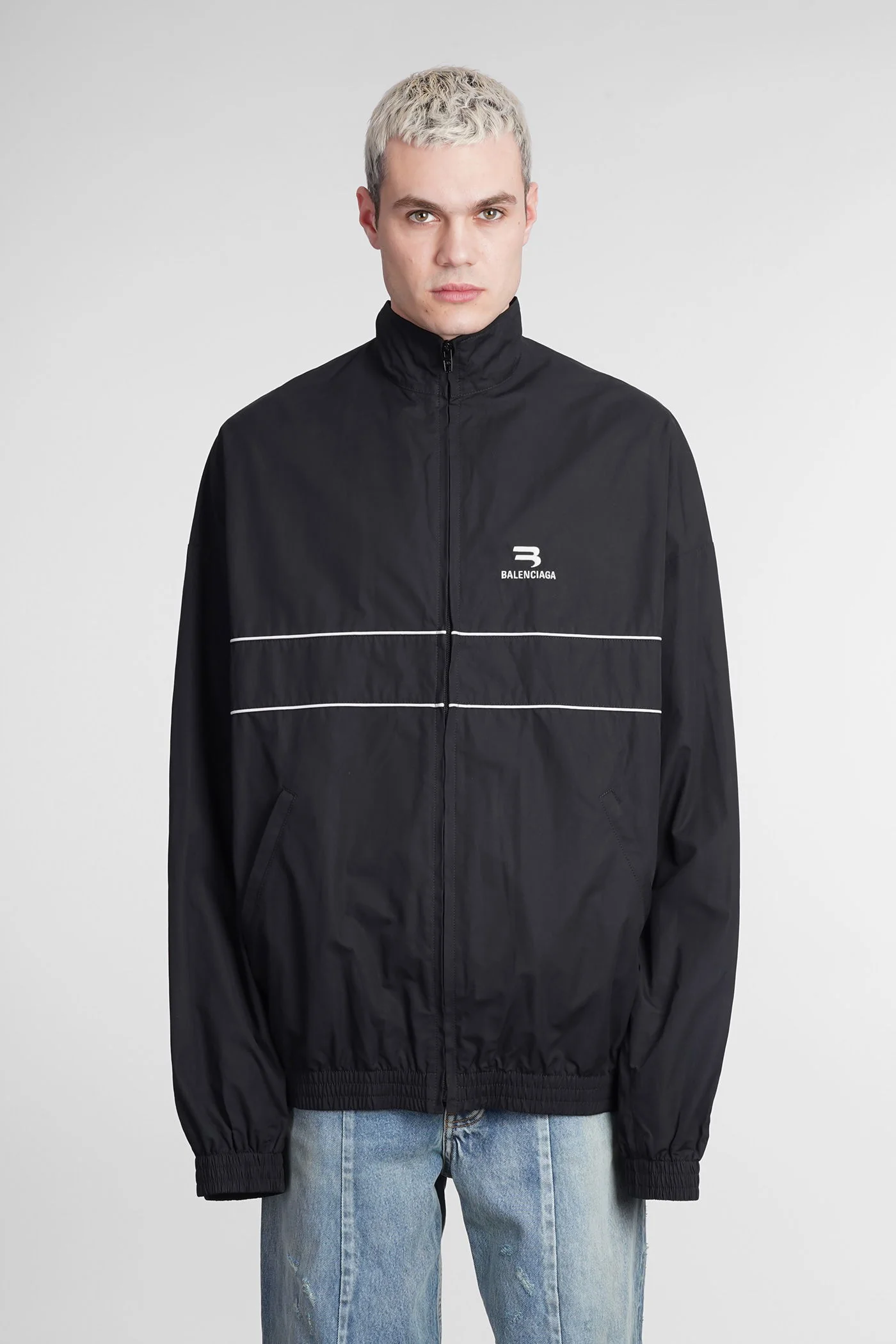 Casual jacket in black cotton