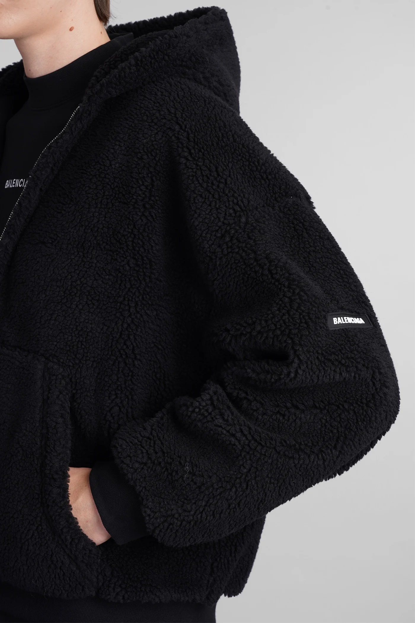 Casual jacket in black polyester - Image 5