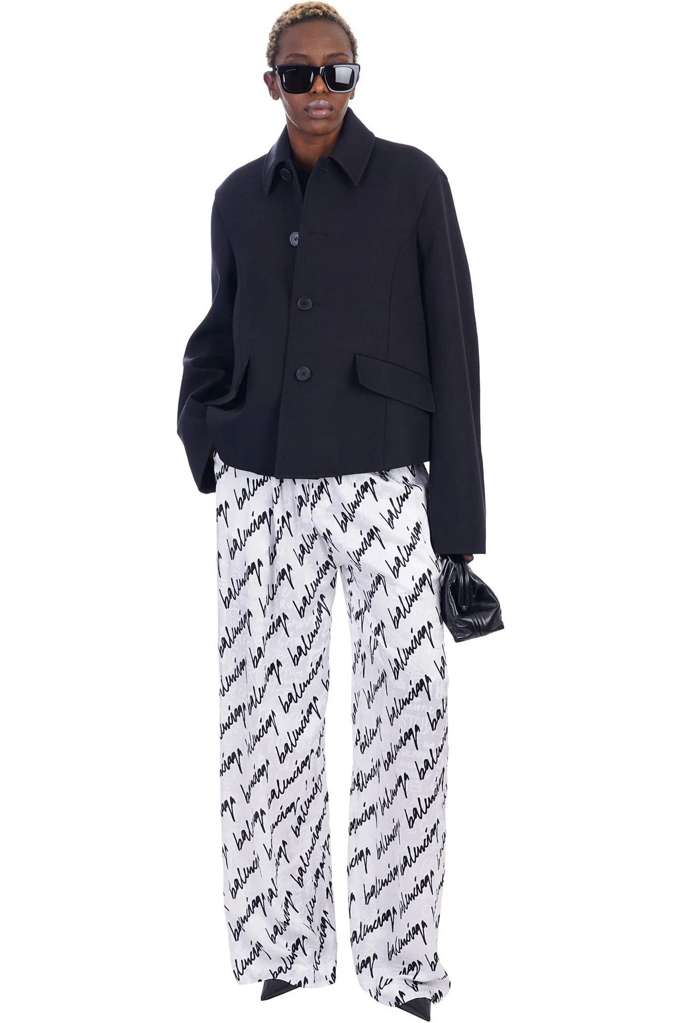 Casual jacket in black wool - Image 2