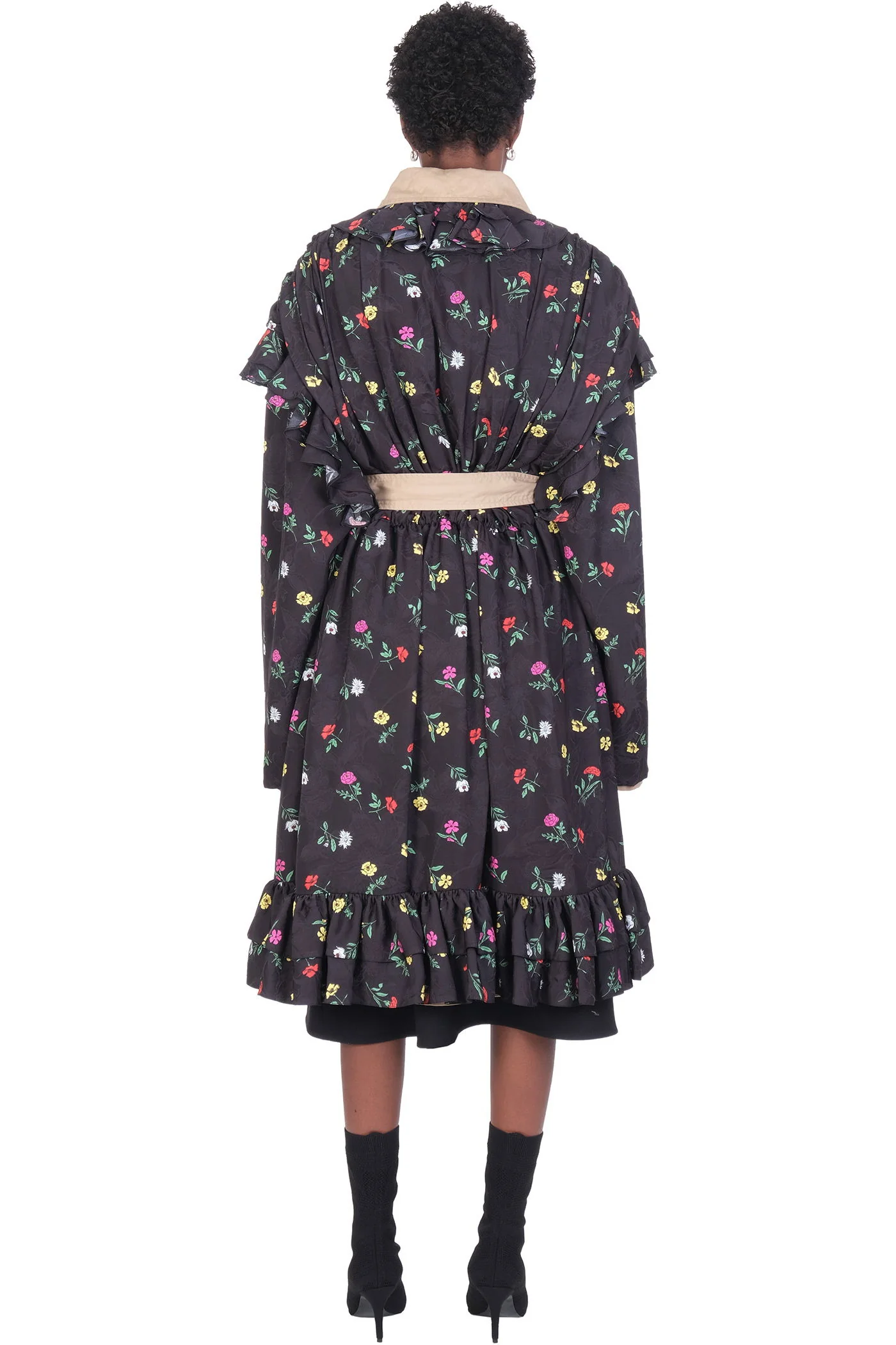 Coat in black cotton - Image 3