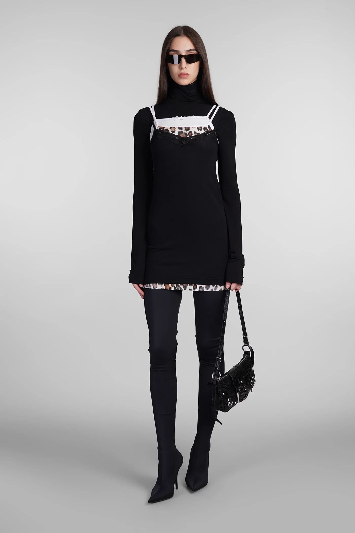 Dress woman  in black Modal - Image 2