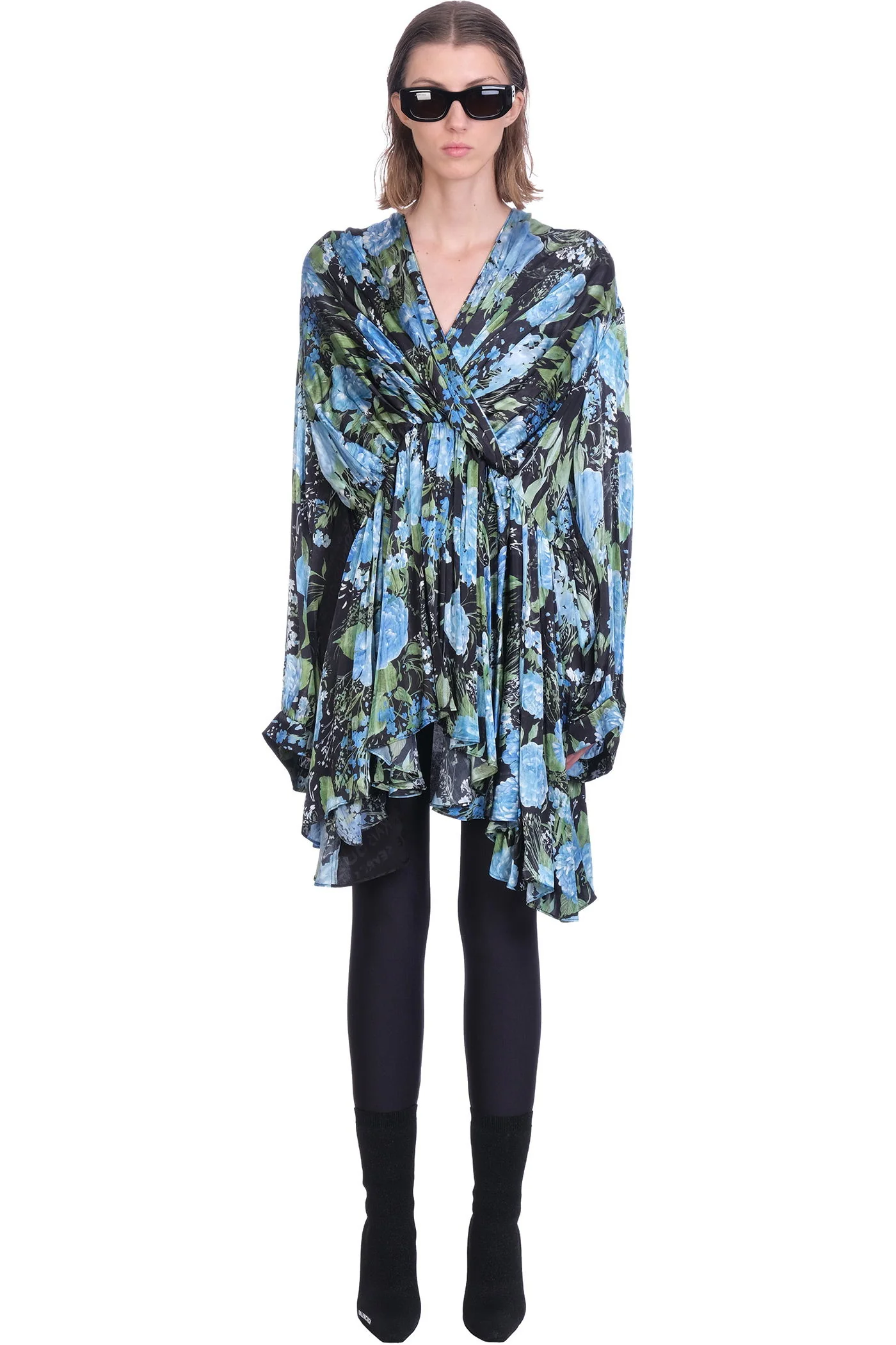 Dress woman in black viscose