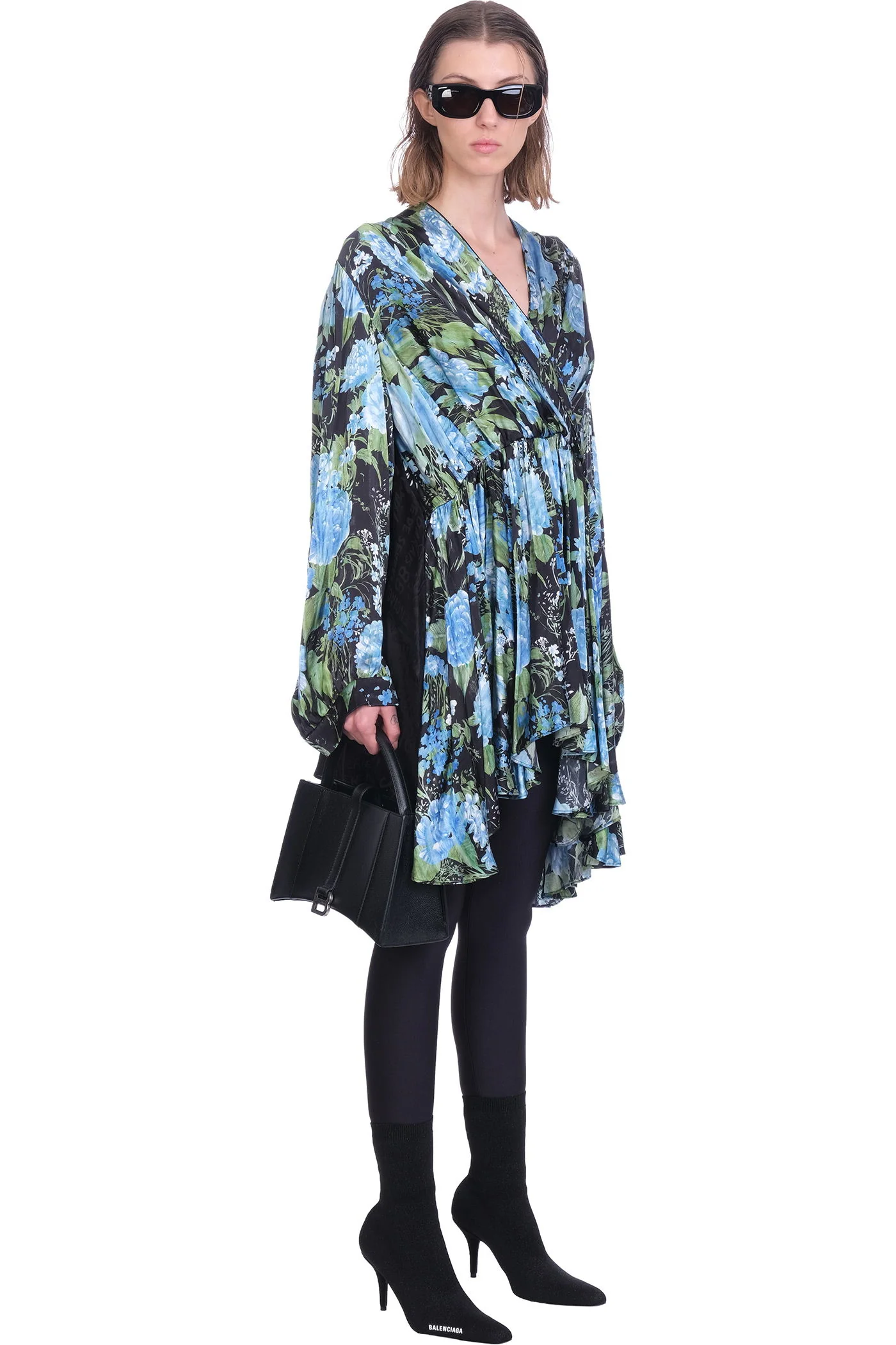 Dress woman in black viscose - Image 2