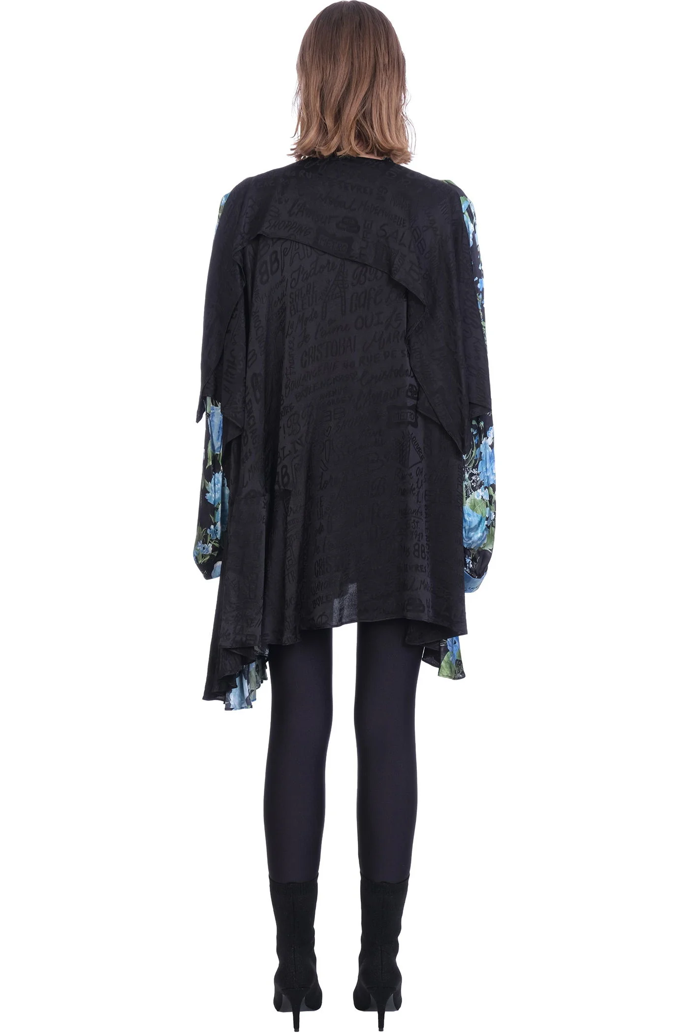 Dress woman in black viscose - Image 3