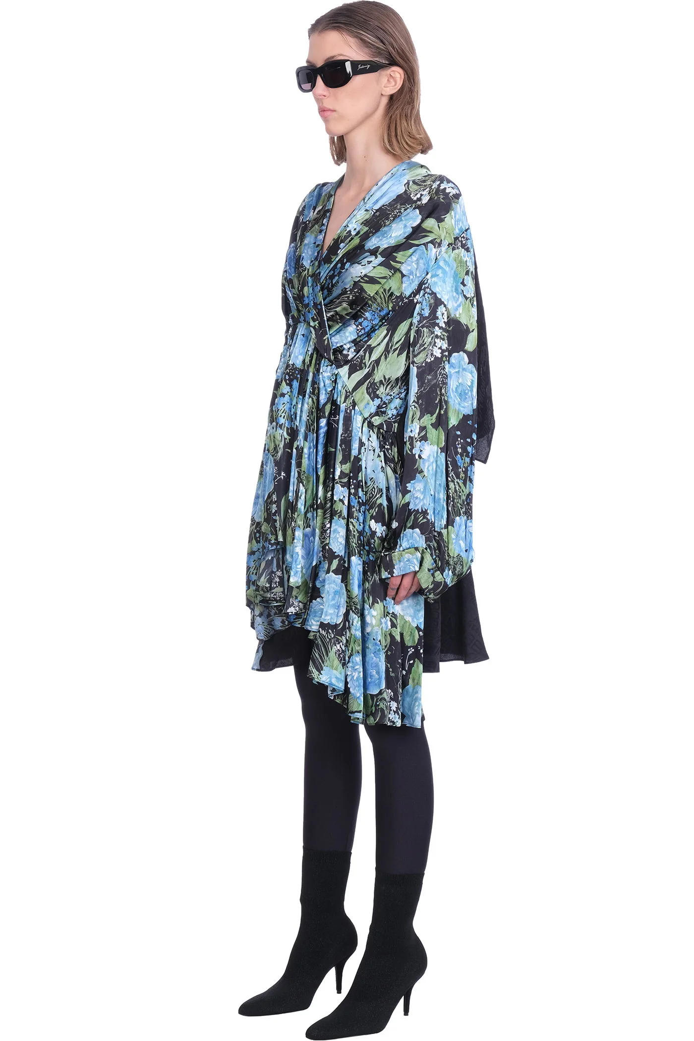 Dress woman in black viscose - Image 4