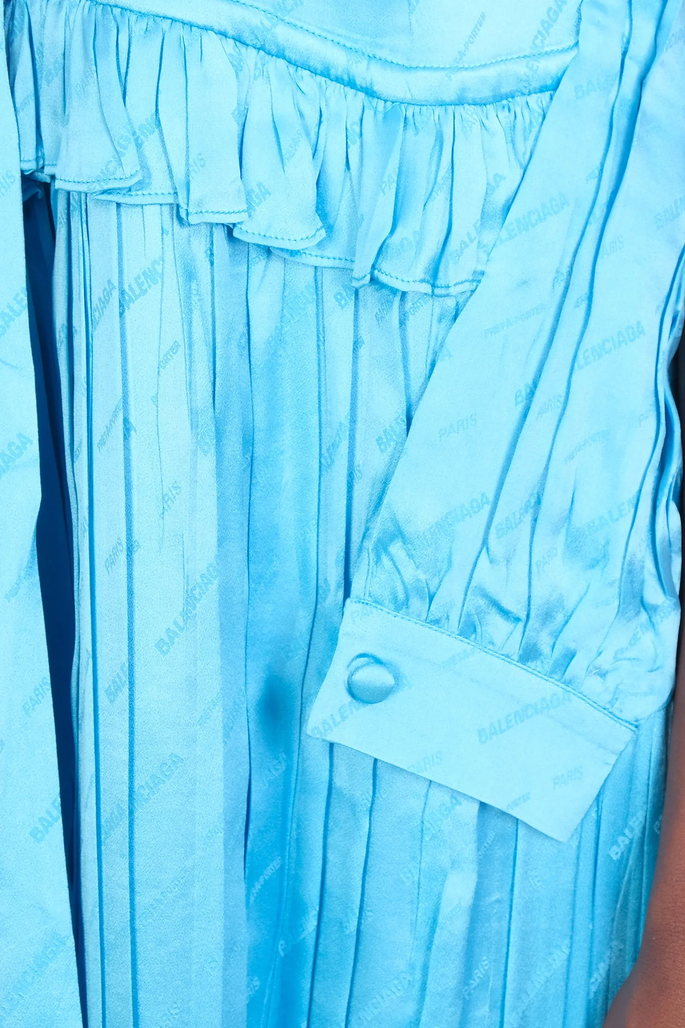 Dress woman  in cyan silk - Image 5