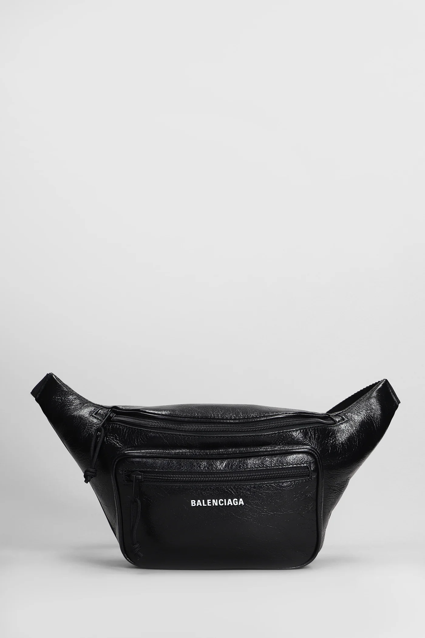 Explorer leather Waist Bag in black leather
