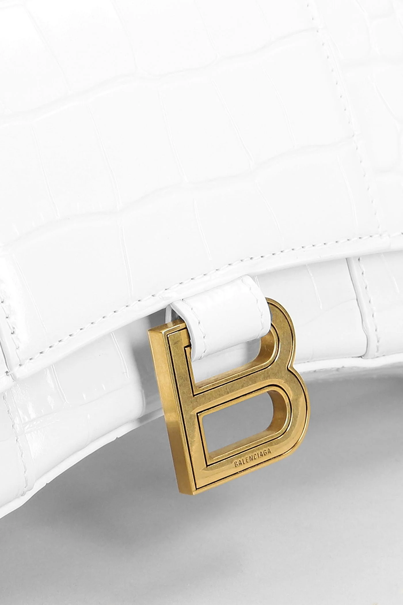 Hourglass Shoulder bag in white leather - Image 4