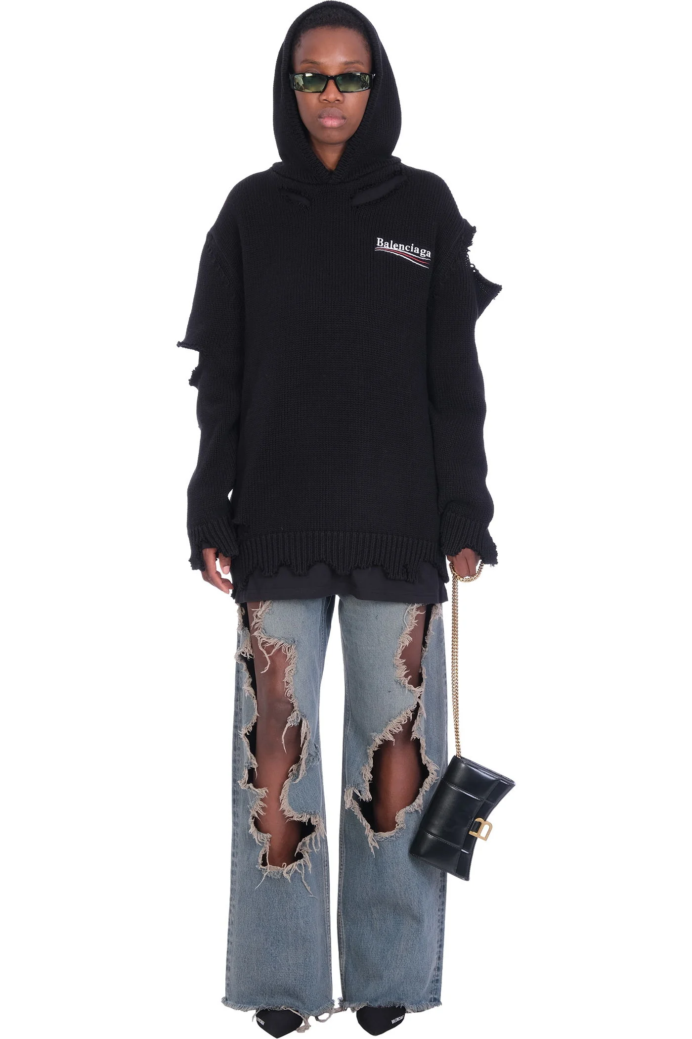 Knitwear in black cotton - Image 2