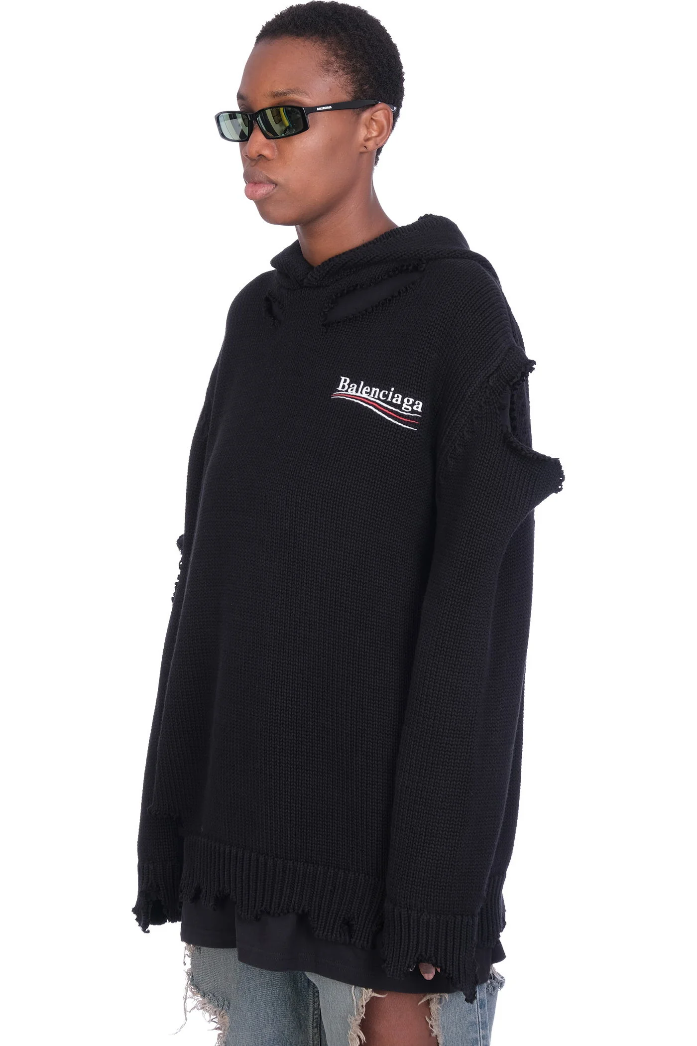 Knitwear in black cotton - Image 4