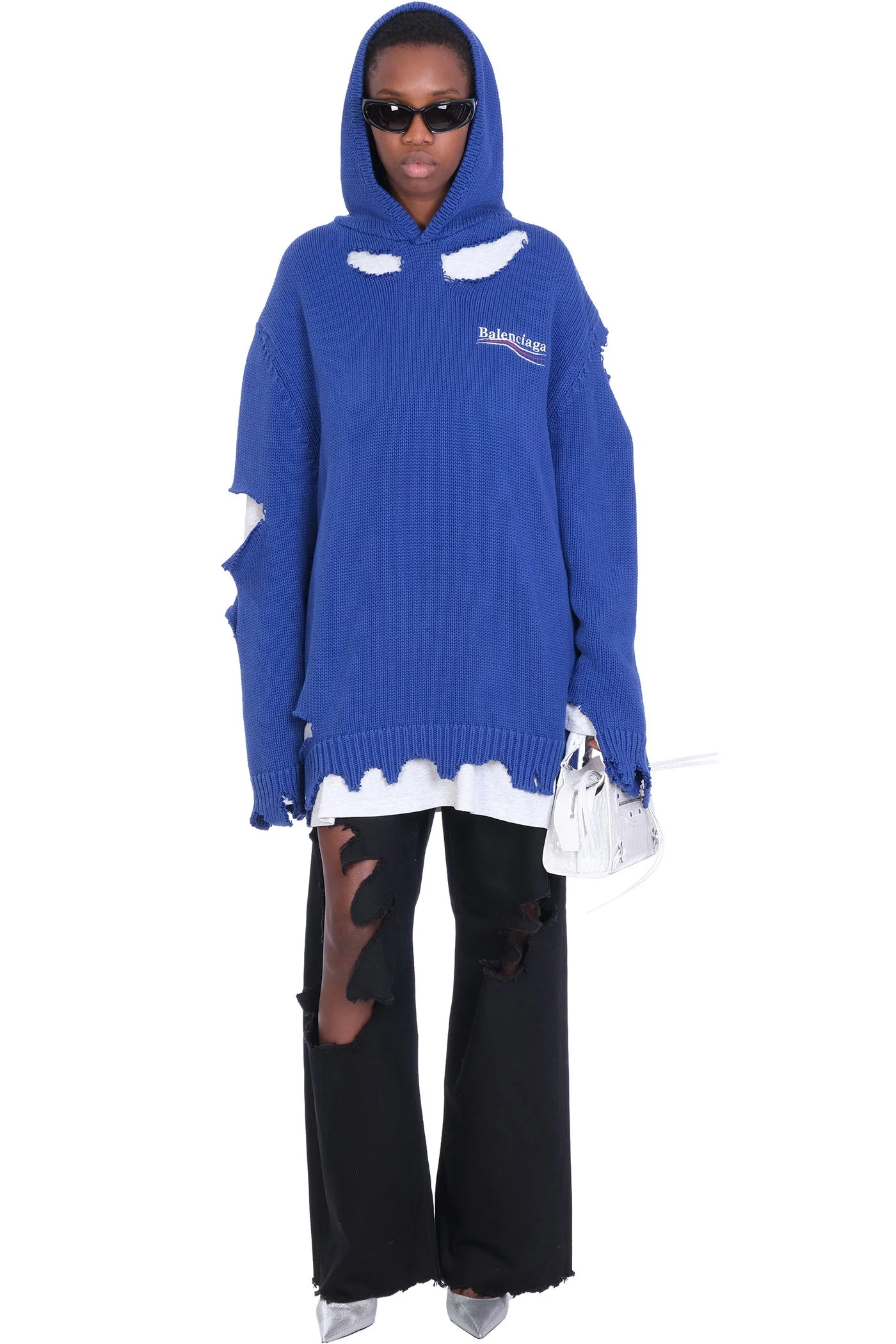 Knitwear in blue cotton - Image 2