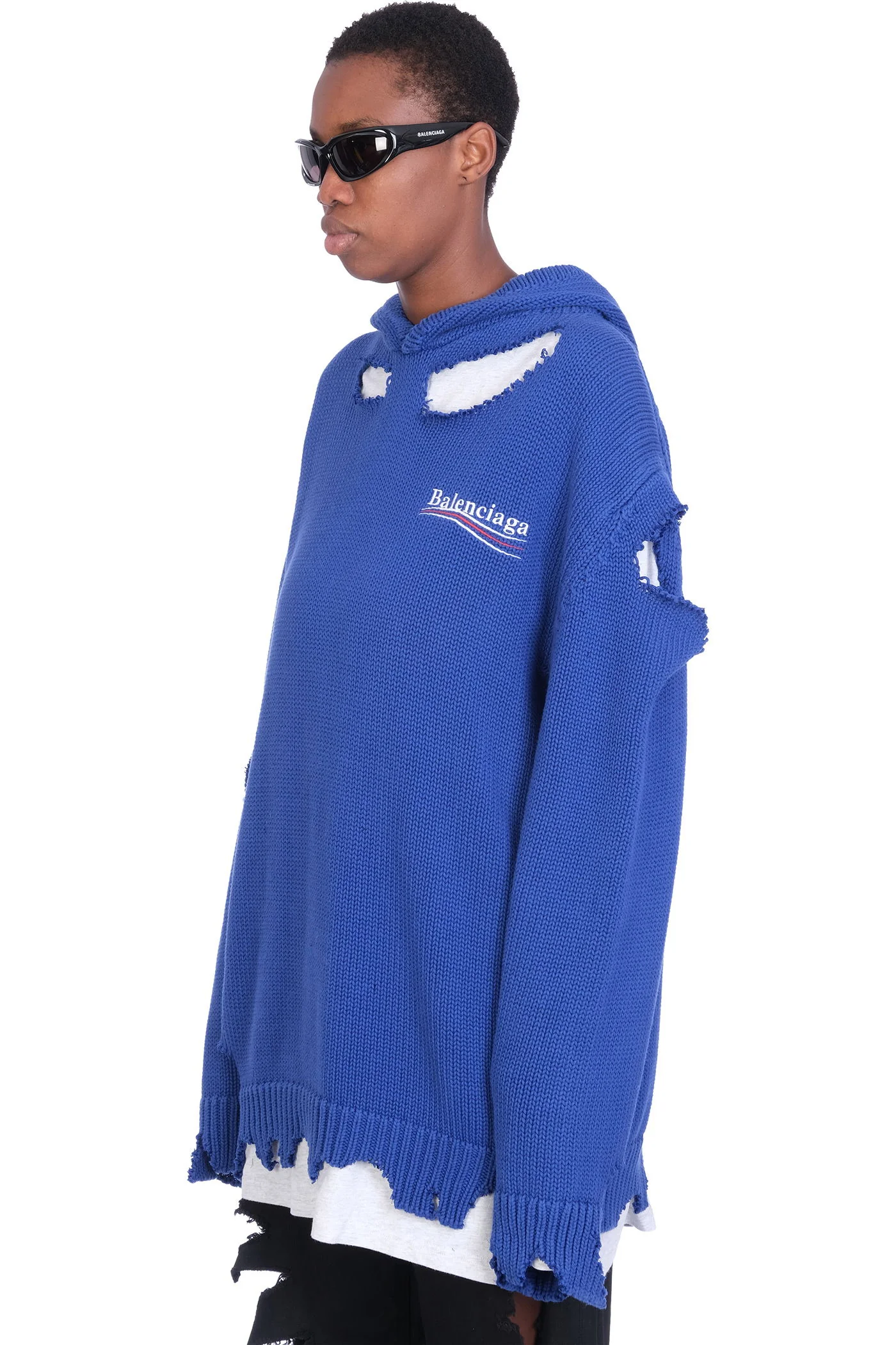 Knitwear in blue cotton - Image 4