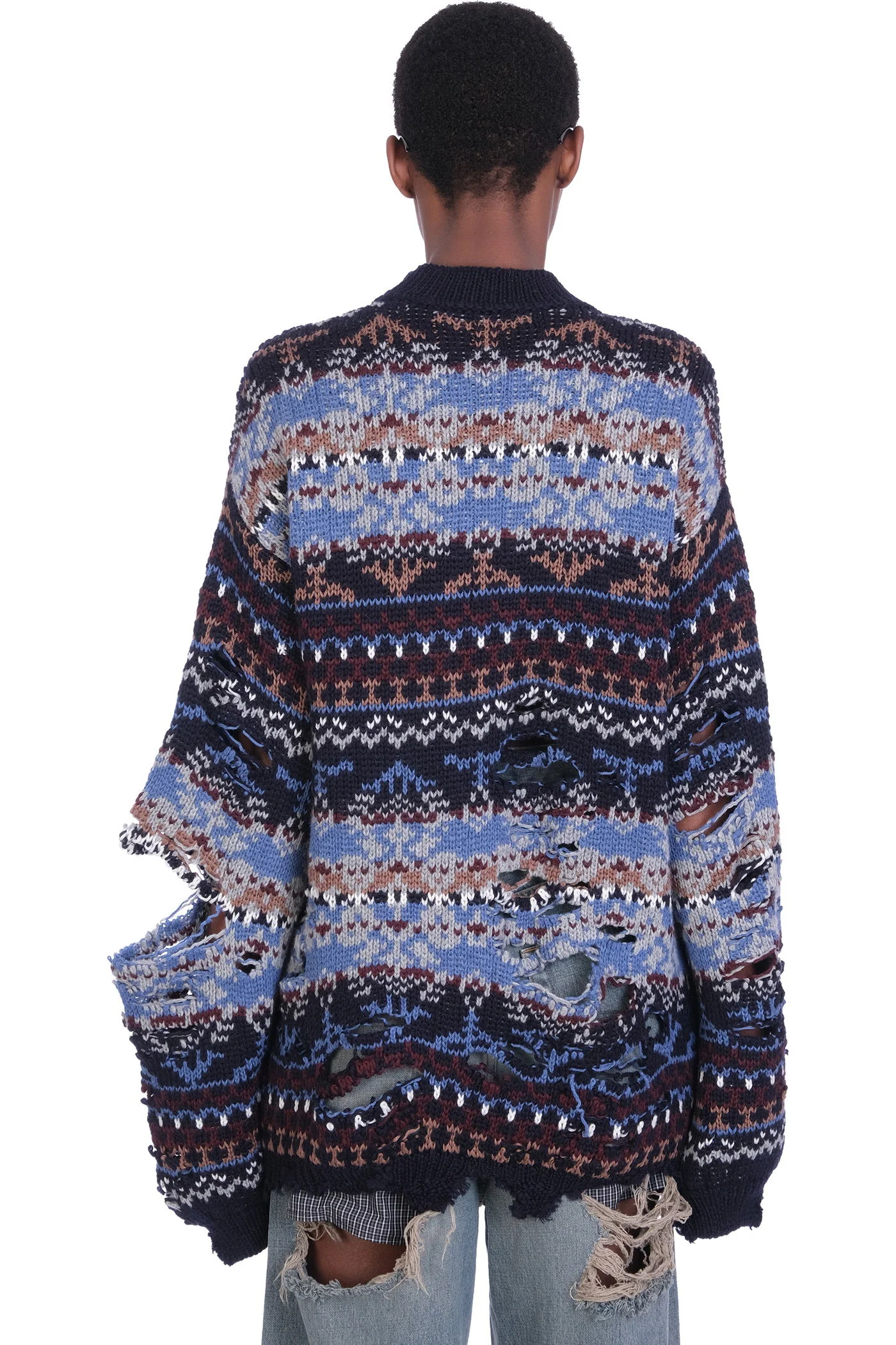 Knitwear in blue wool - Image 3