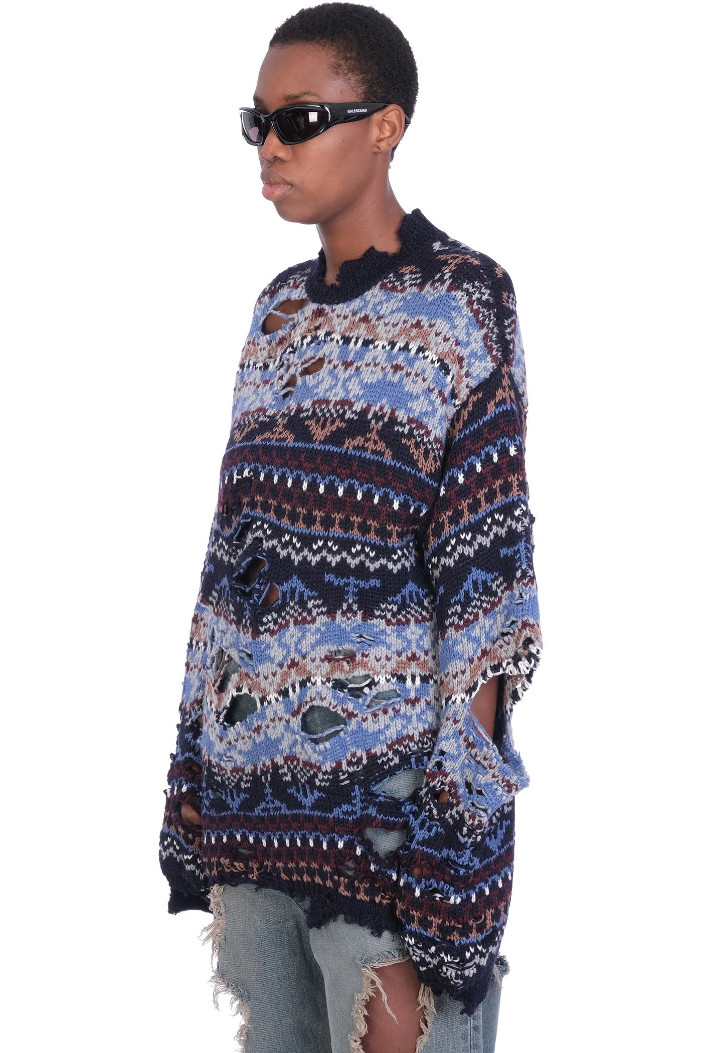 Knitwear in blue wool - Image 4
