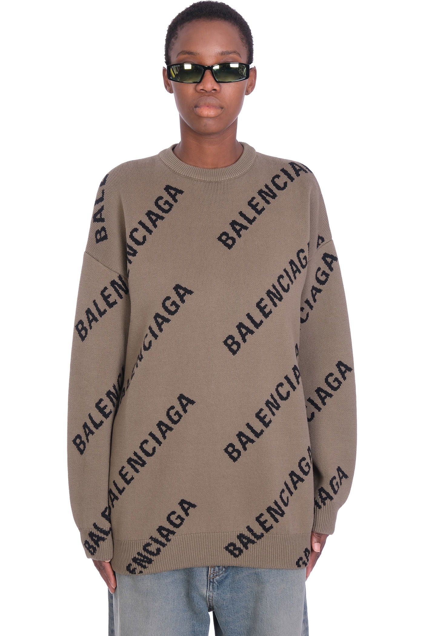 Knitwear in brown cotton