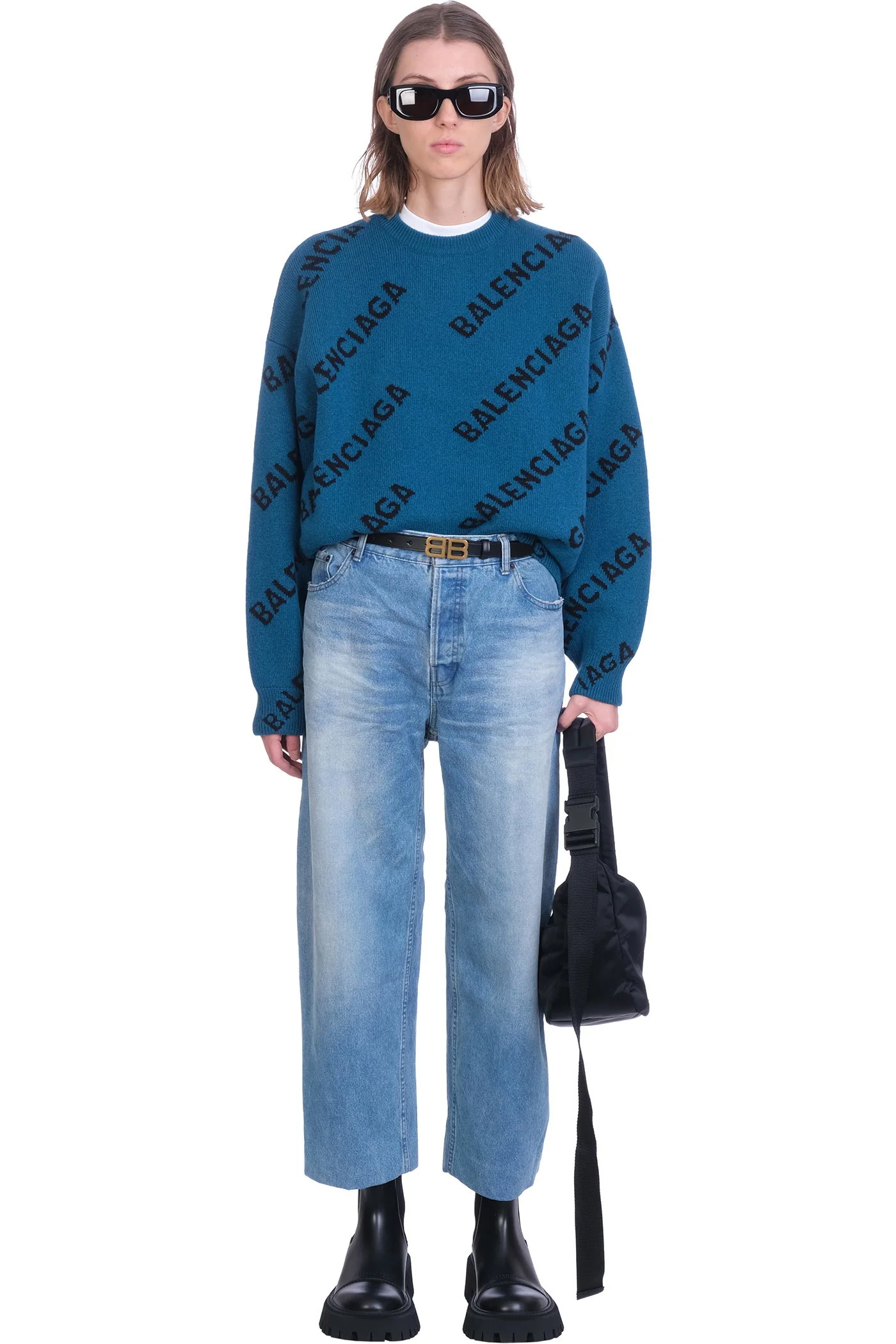 Knitwear in petroleum wool - Image 2